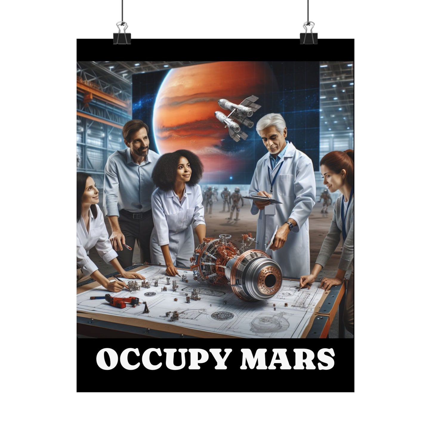 Inspirational Occupy Mars Satin Poster, Sci-Fi Artwork, Space Exploration Decor, Unique Wall Art, Gift for Astronaut Lovers