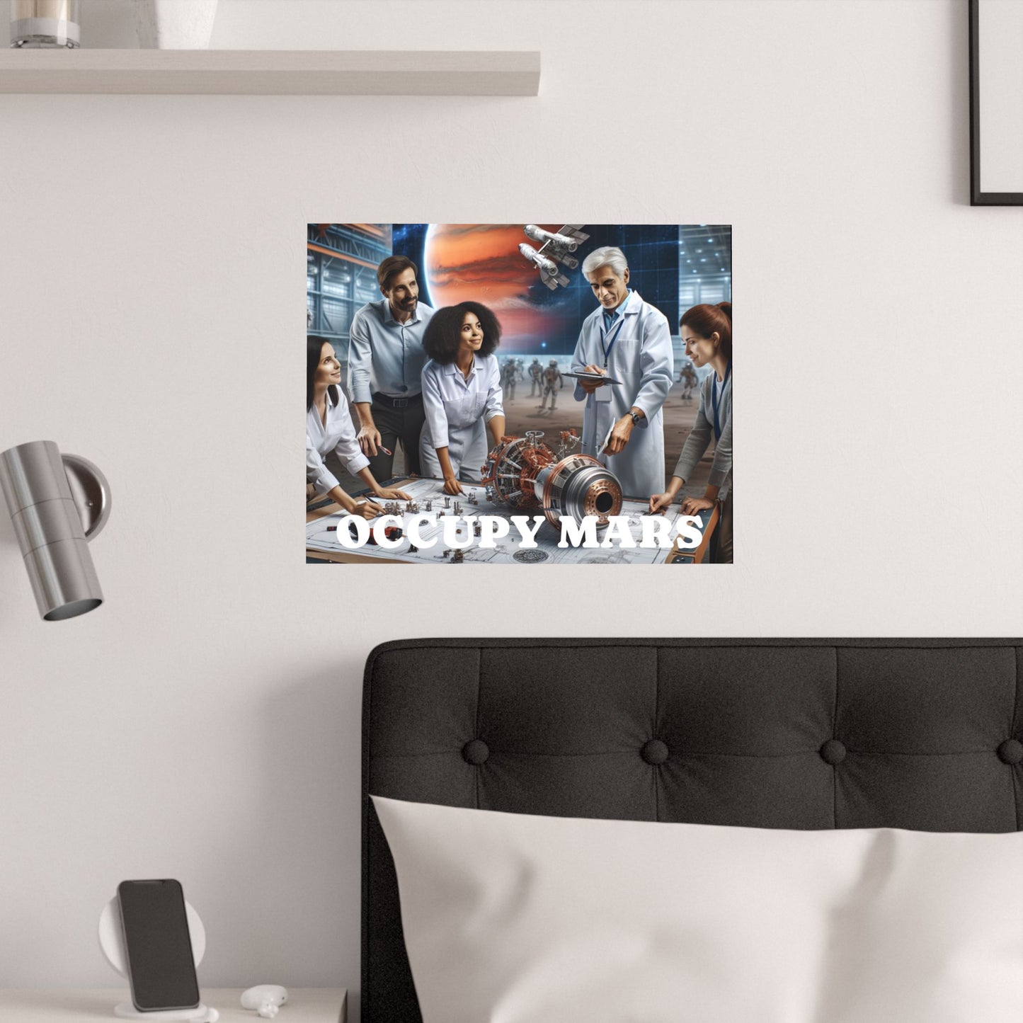 Inspirational Occupy Mars Satin Poster, Sci-Fi Artwork, Space Exploration Decor, Unique Wall Art, Gift for Astronaut Lovers