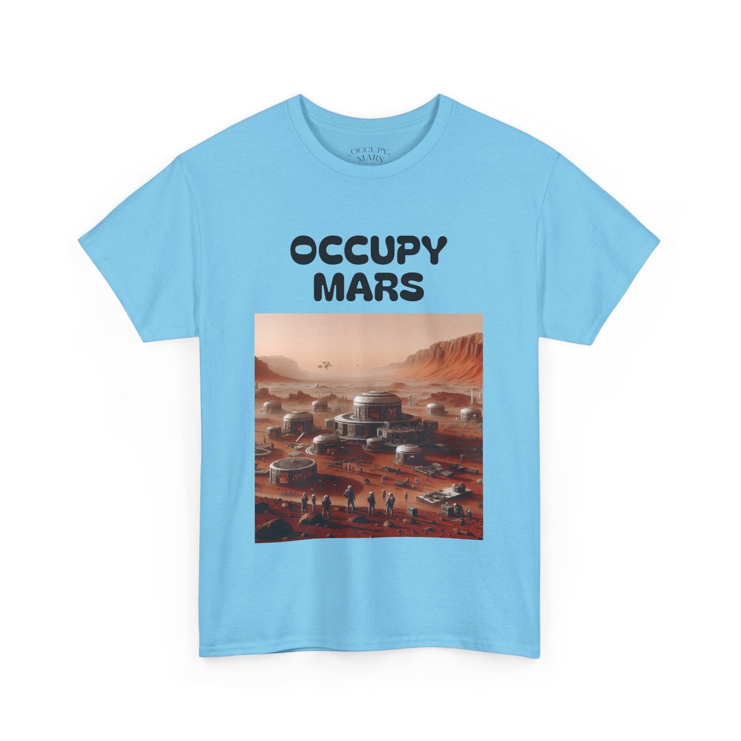 Occupy Mars Unisex Heavy Cotton Tee - Futuristic Space Shirt for Sci-Fi Lovers, Visionary Gift, Casual Wear, Trendy Apparel