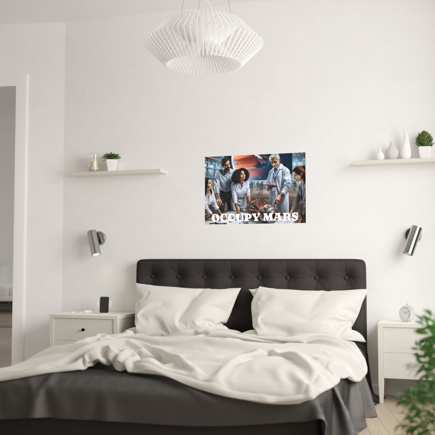 Inspirational Occupy Mars Satin Poster, Sci-Fi Artwork, Space Exploration Decor, Unique Wall Art, Gift for Astronaut Lovers