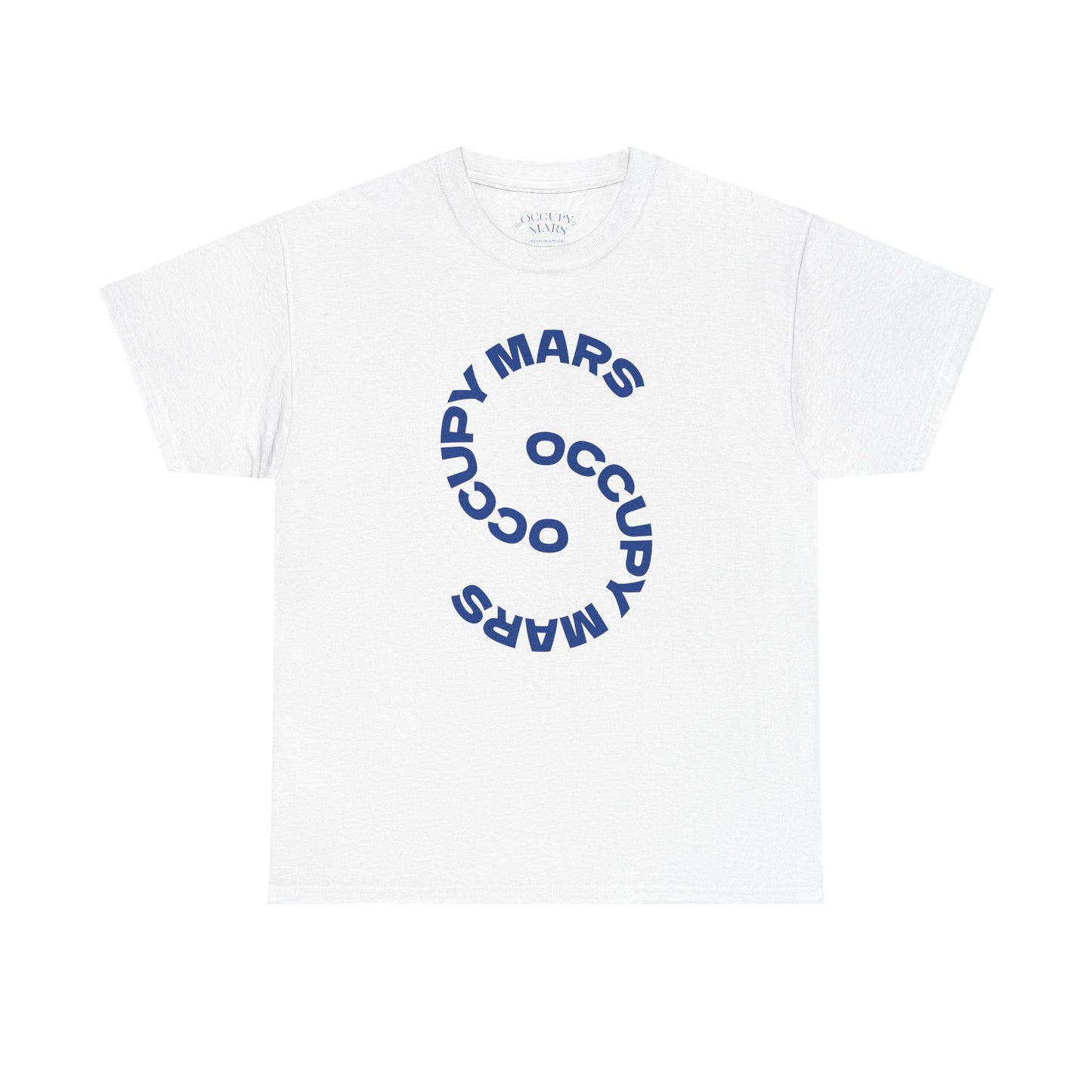 Occupy Mars Unisex Heavy Cotton Tee, Casual Statement Shirt, Gift for Space Lovers, Eco-Friendly Fashion, Fun Tee for Events