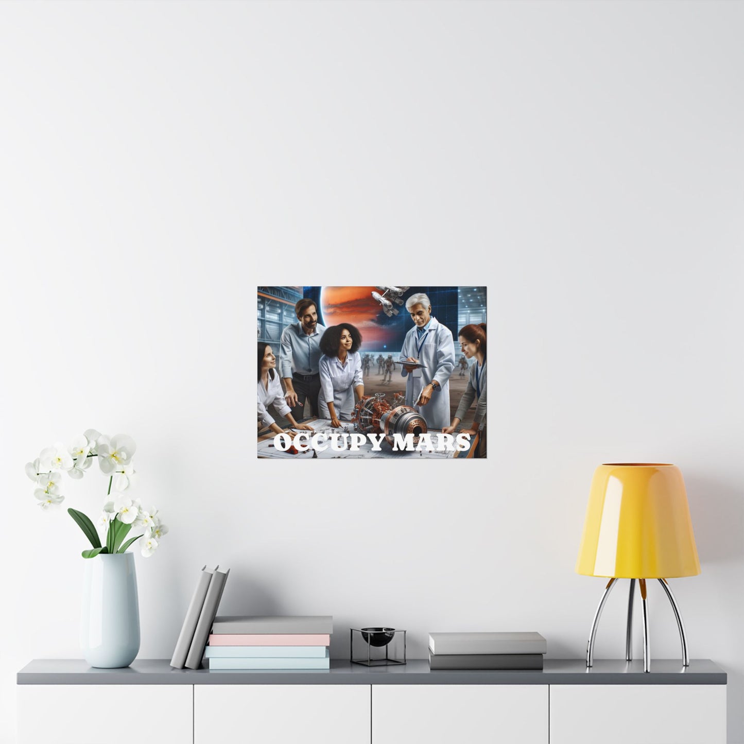 Inspirational Occupy Mars Satin Poster, Sci-Fi Artwork, Space Exploration Decor, Unique Wall Art, Gift for Astronaut Lovers