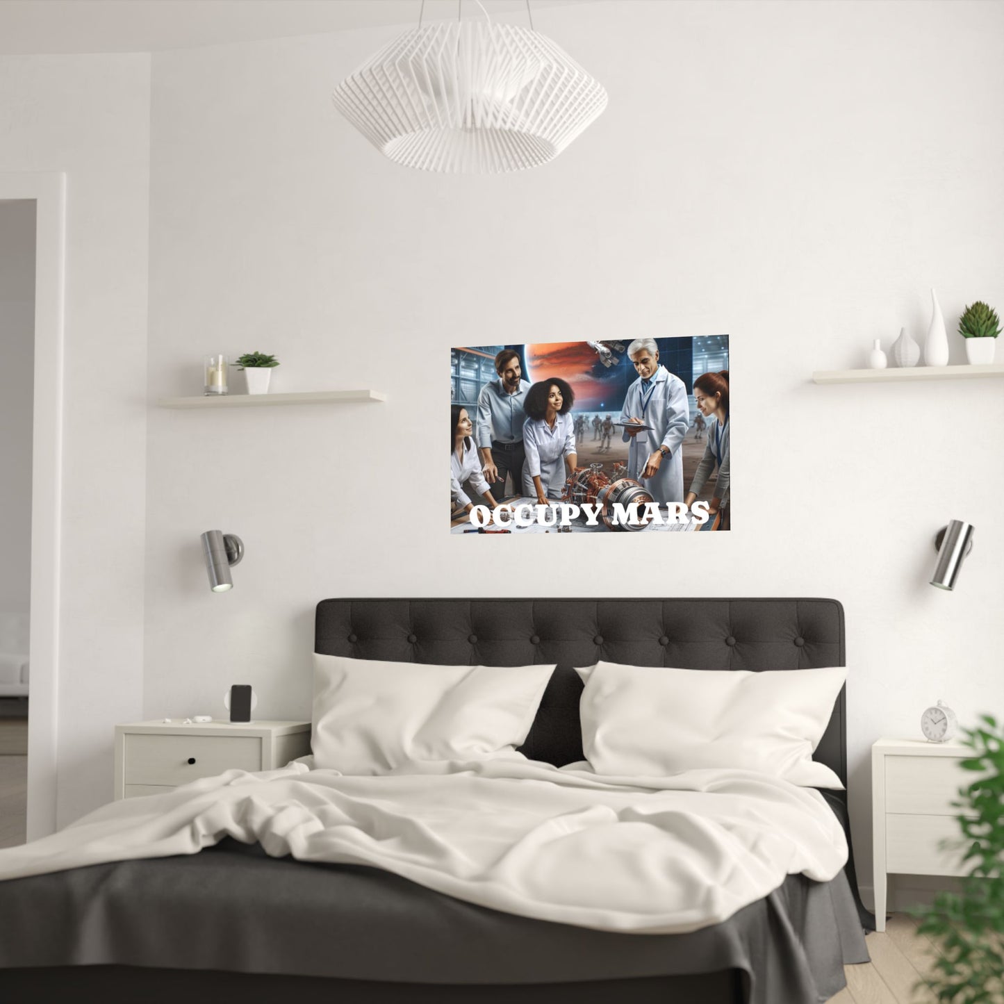 Inspirational Occupy Mars Satin Poster, Sci-Fi Artwork, Space Exploration Decor, Unique Wall Art, Gift for Astronaut Lovers