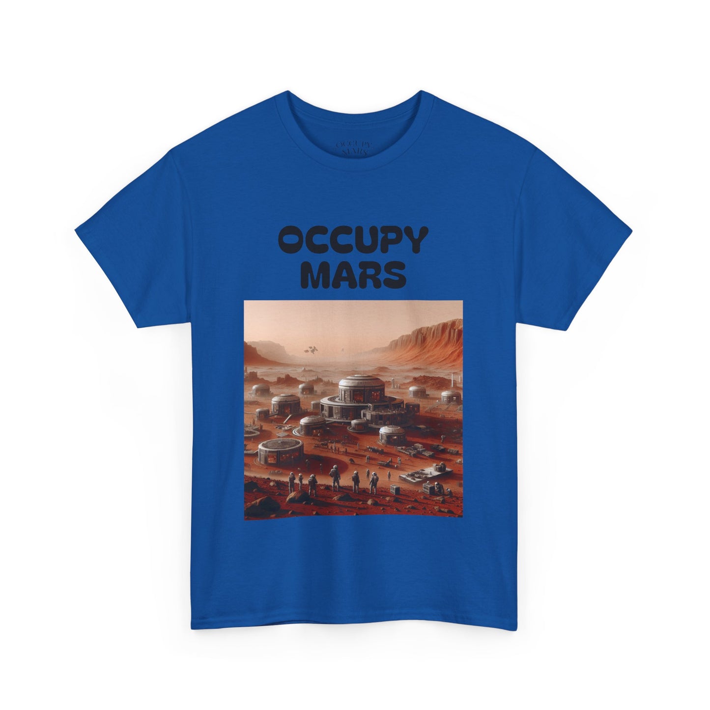 Occupy Mars Unisex Heavy Cotton Tee - Futuristic Space Shirt for Sci-Fi Lovers, Visionary Gift, Casual Wear, Trendy Apparel
