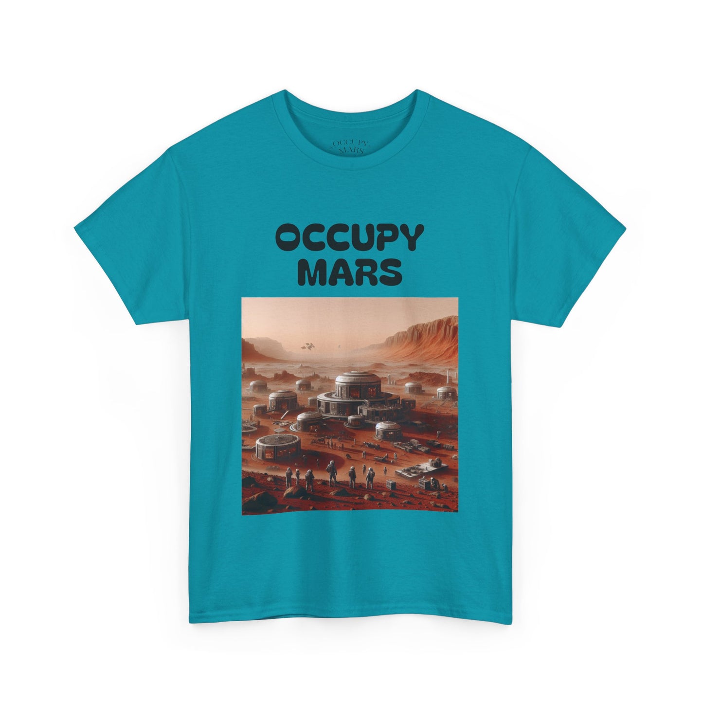 Occupy Mars Unisex Heavy Cotton Tee - Futuristic Space Shirt for Sci-Fi Lovers, Visionary Gift, Casual Wear, Trendy Apparel