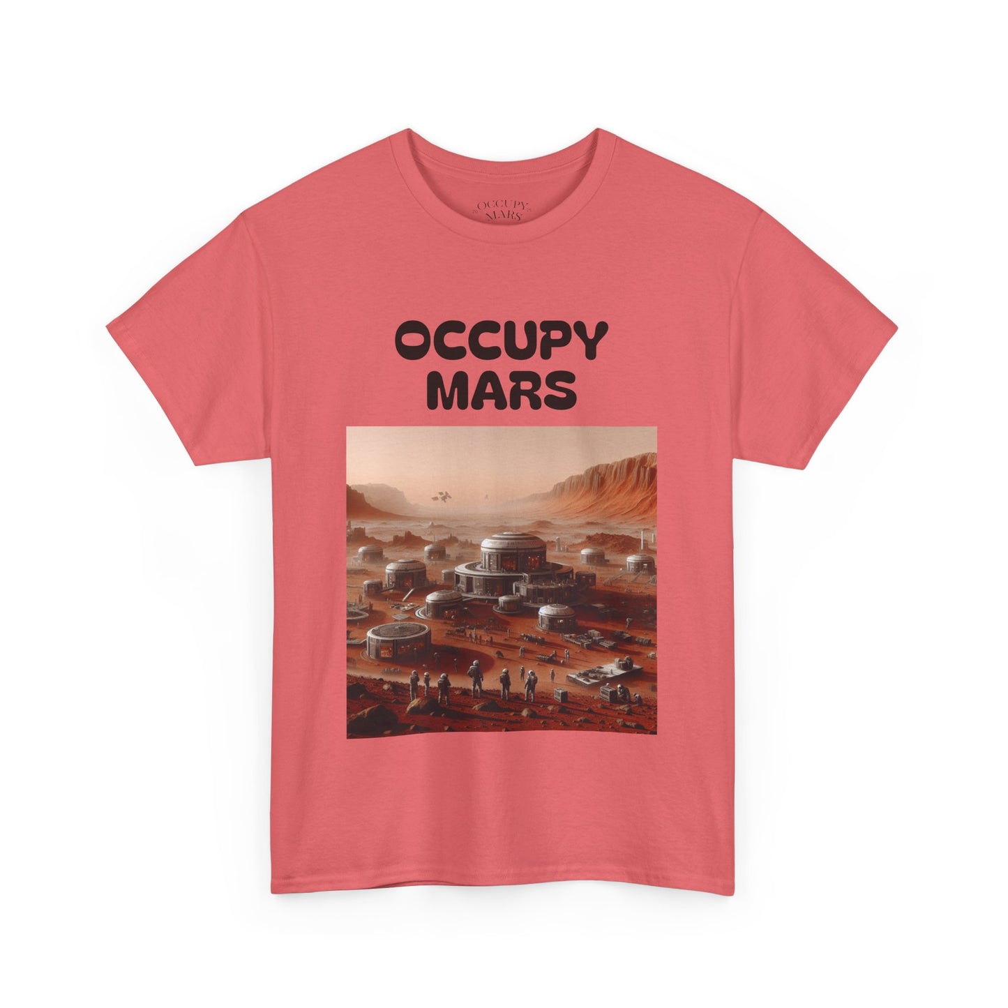 Occupy Mars Unisex Heavy Cotton Tee - Futuristic Space Shirt for Sci-Fi Lovers, Visionary Gift, Casual Wear, Trendy Apparel