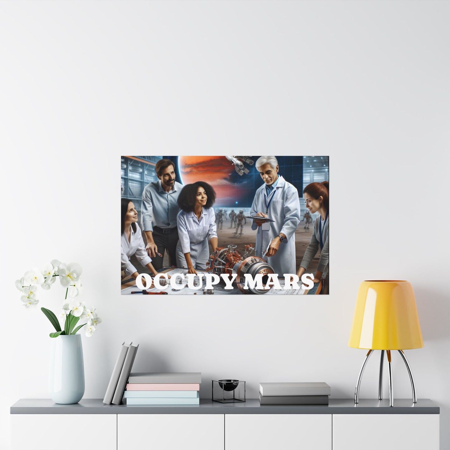 Inspirational Occupy Mars Satin Poster, Sci-Fi Artwork, Space Exploration Decor, Unique Wall Art, Gift for Astronaut Lovers