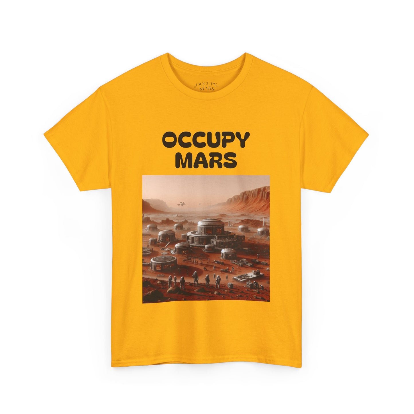 Occupy Mars Unisex Heavy Cotton Tee - Futuristic Space Shirt for Sci-Fi Lovers, Visionary Gift, Casual Wear, Trendy Apparel