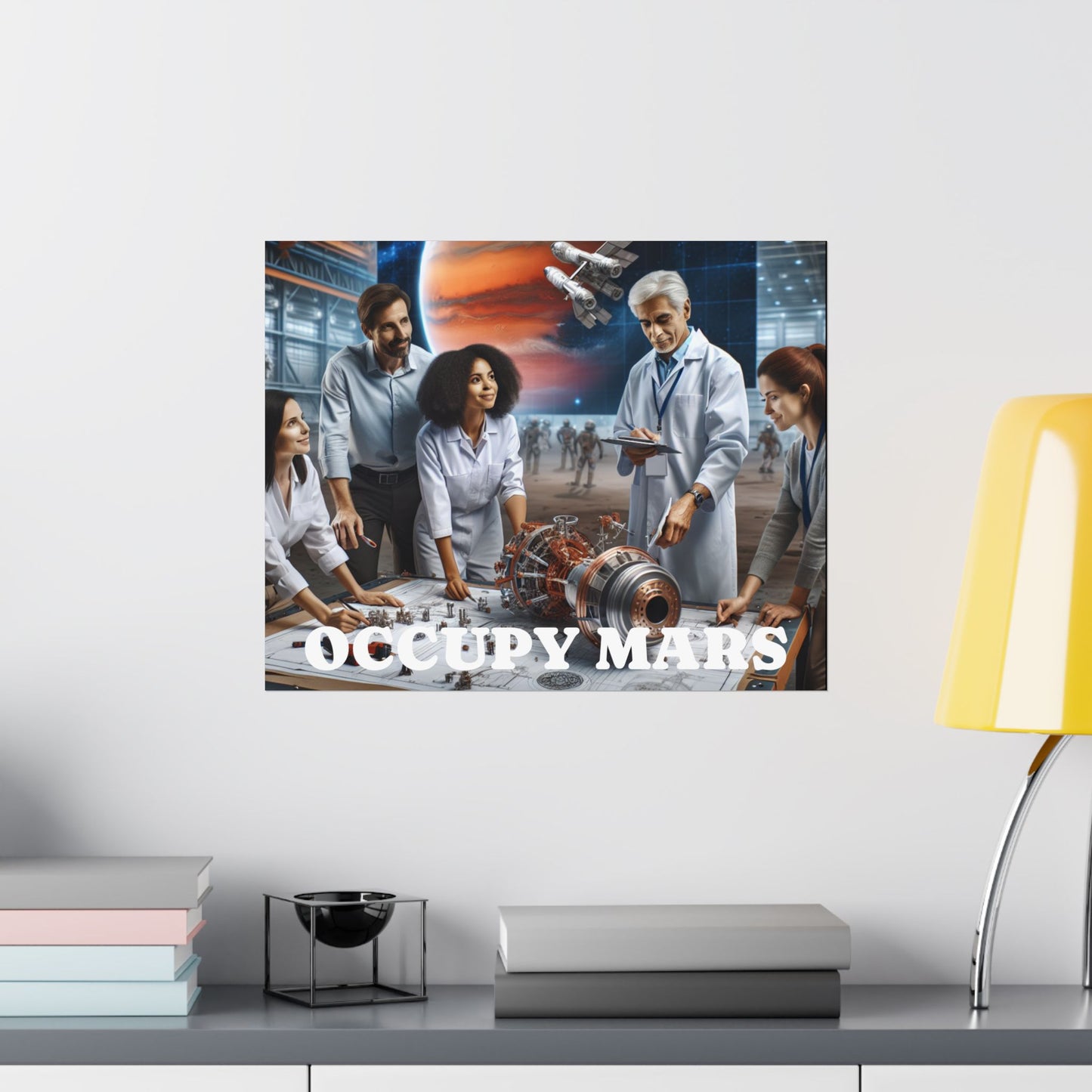 Inspirational Occupy Mars Satin Poster, Sci-Fi Artwork, Space Exploration Decor, Unique Wall Art, Gift for Astronaut Lovers