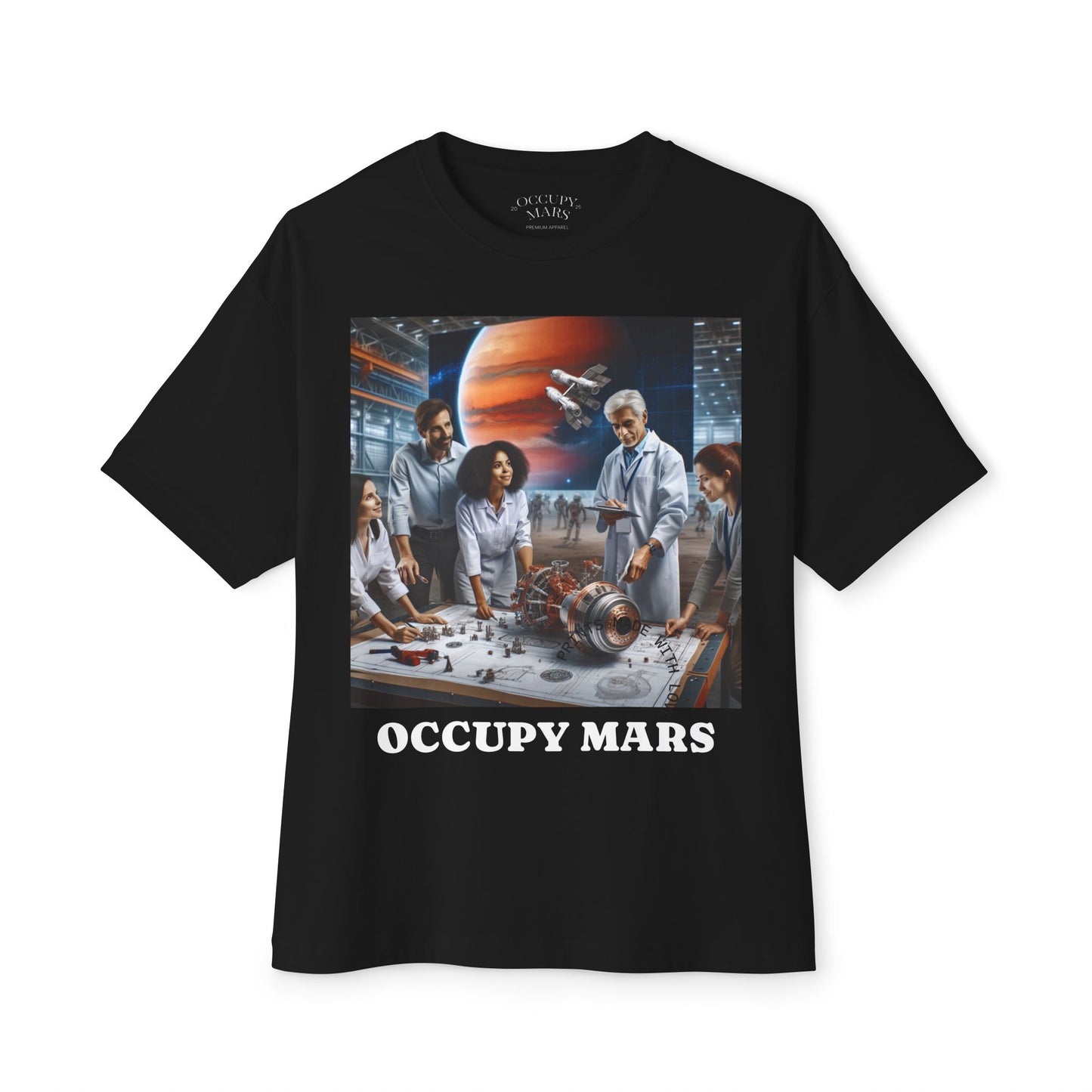 Unisex Oversized Space-Themed Occupy Mars Tee, Casual Graphic T-Shirt, Sci-Fi Inspired Shirt, Gift for Space Lovers, Occupy Mars Tee