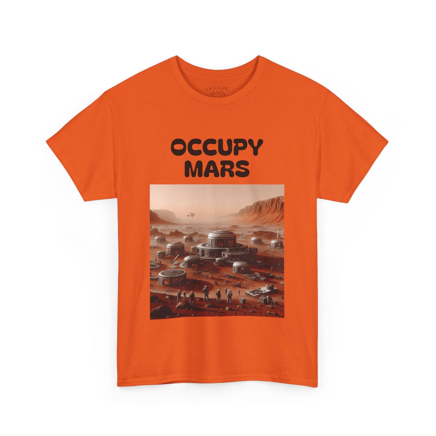 Occupy Mars Unisex Heavy Cotton Tee - Futuristic Space Shirt for Sci-Fi Lovers, Visionary Gift, Casual Wear, Trendy Apparel