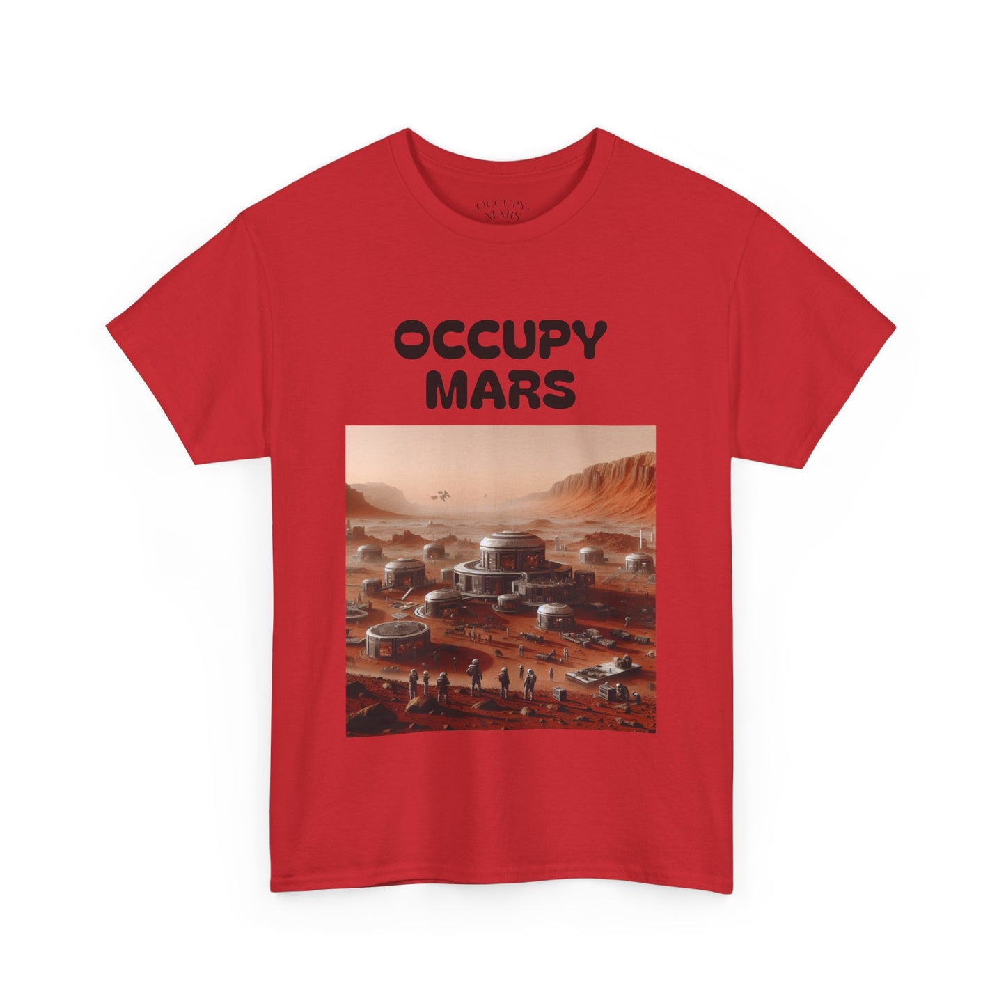 Occupy Mars Unisex Heavy Cotton Tee - Futuristic Space Shirt for Sci-Fi Lovers, Visionary Gift, Casual Wear, Trendy Apparel