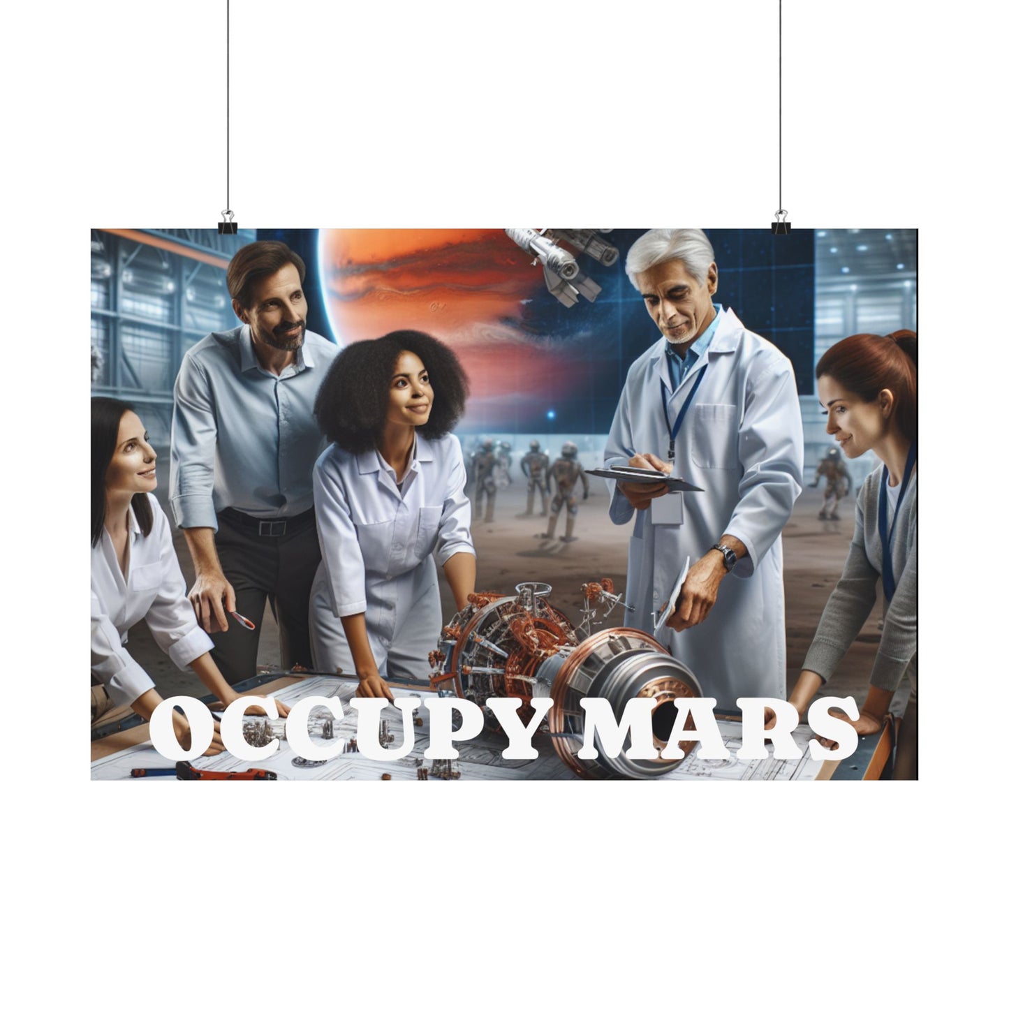 Inspirational Occupy Mars Satin Poster, Sci-Fi Artwork, Space Exploration Decor, Unique Wall Art, Gift for Astronaut Lovers