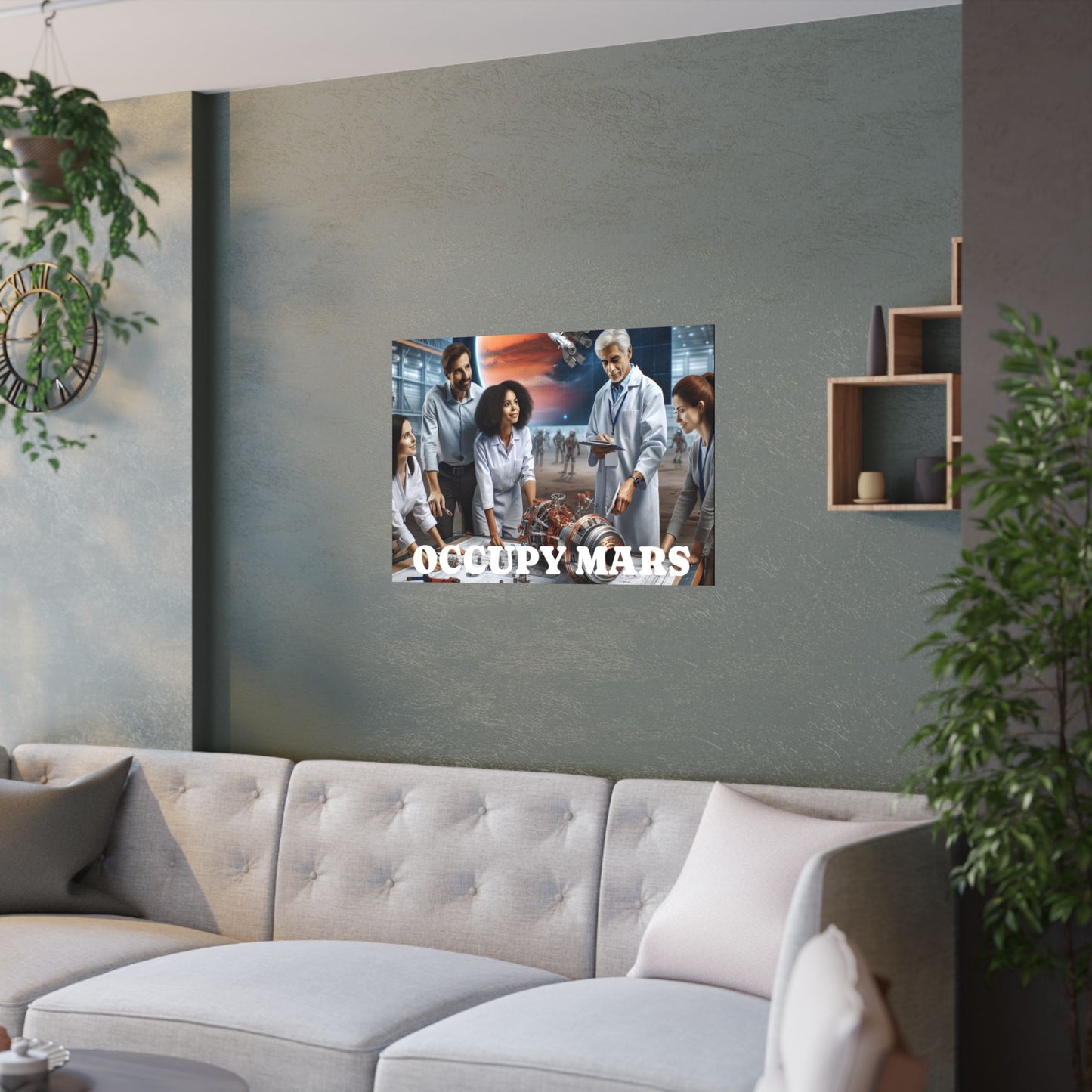 Inspirational Occupy Mars Satin Poster, Sci-Fi Artwork, Space Exploration Decor, Unique Wall Art, Gift for Astronaut Lovers