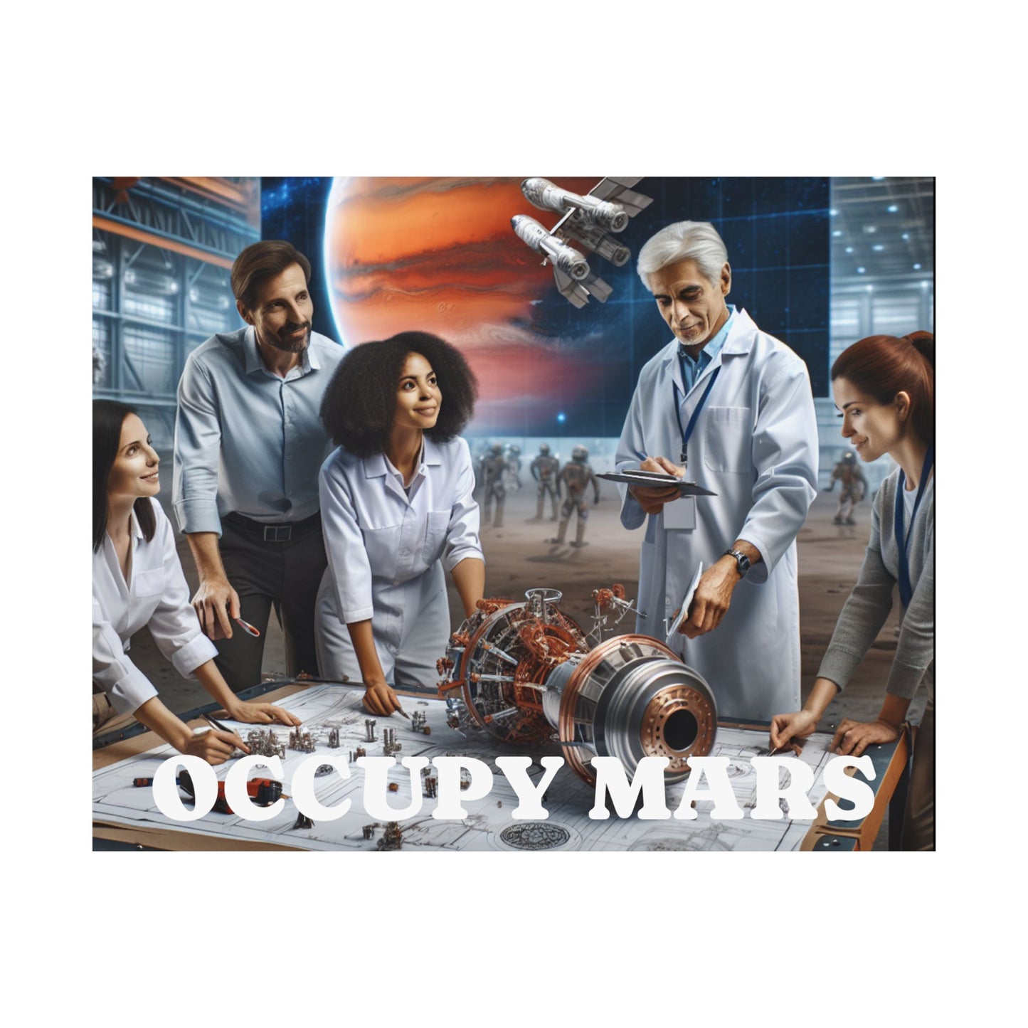 Inspirational Occupy Mars Satin Poster, Sci-Fi Artwork, Space Exploration Decor, Unique Wall Art, Gift for Astronaut Lovers