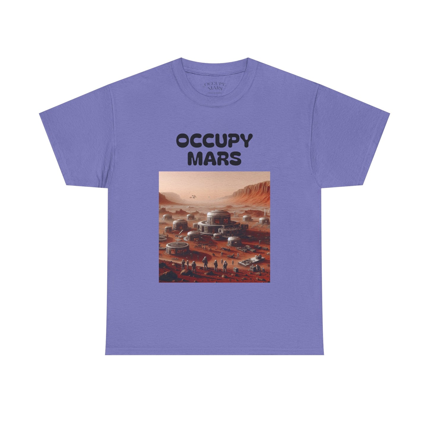 Occupy Mars Unisex Heavy Cotton Tee - Futuristic Space Shirt for Sci-Fi Lovers, Visionary Gift, Casual Wear, Trendy Apparel