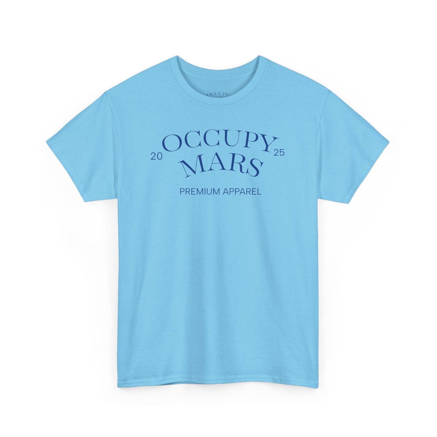 Unisex Occupy Mars Tee, Space Lover Gift, Blue Font, Trendy Cotton T-Shirt, Casual Wear, Unique Graphic Tee