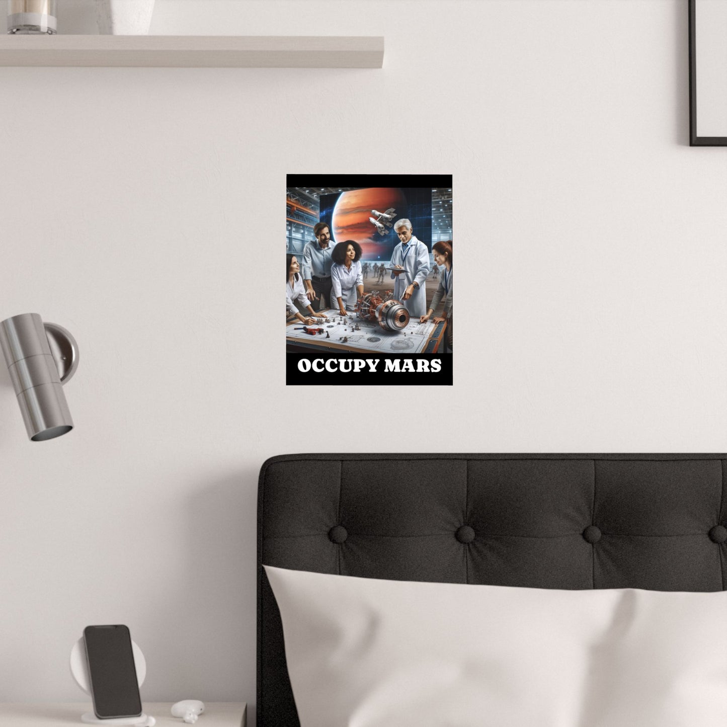 Inspirational Occupy Mars Satin Poster, Sci-Fi Artwork, Space Exploration Decor, Unique Wall Art, Gift for Astronaut Lovers
