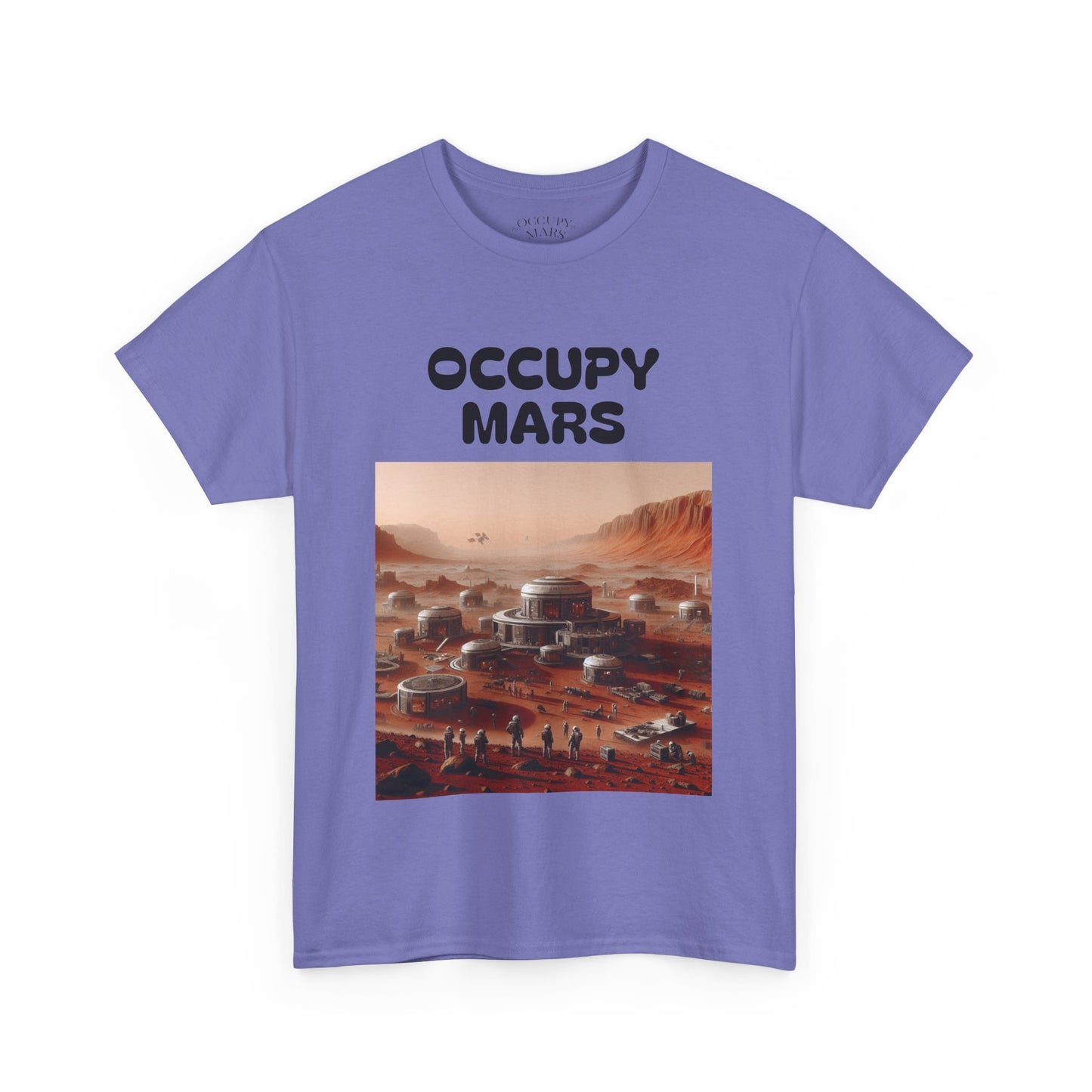 Occupy Mars Unisex Heavy Cotton Tee - Futuristic Space Shirt for Sci-Fi Lovers, Visionary Gift, Casual Wear, Trendy Apparel