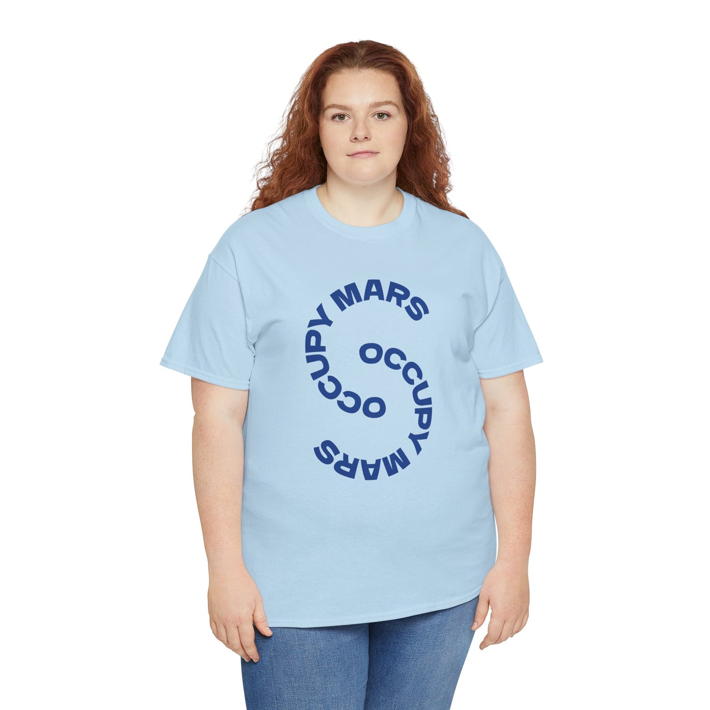 Occupy Mars Unisex Heavy Cotton Tee, Casual Statement Shirt, Gift for Space Lovers, Eco-Friendly Fashion, Fun Tee for Events