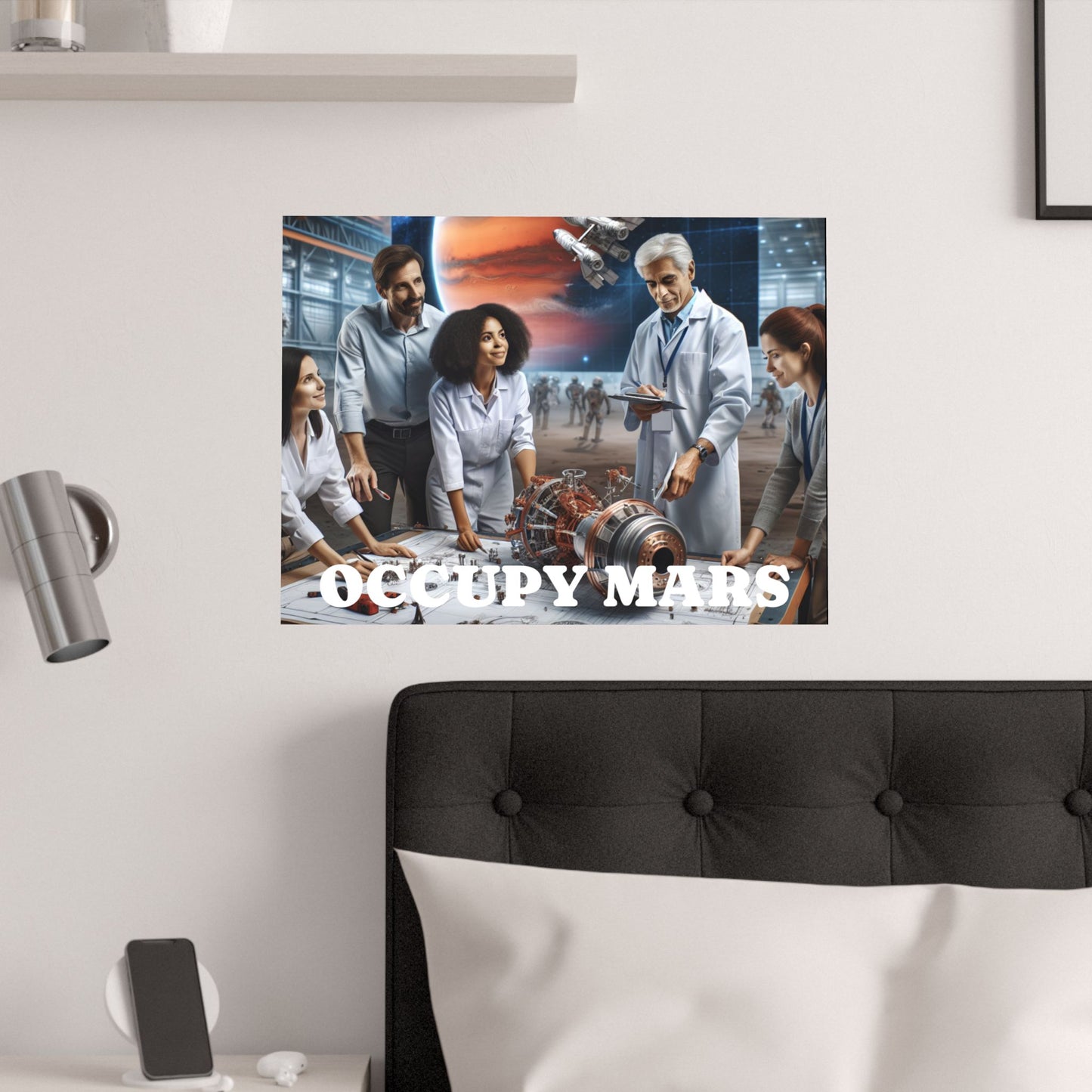 Inspirational Occupy Mars Satin Poster, Sci-Fi Artwork, Space Exploration Decor, Unique Wall Art, Gift for Astronaut Lovers