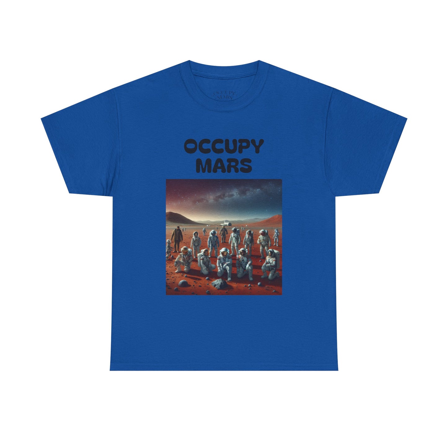 Occupy Mars Unisex Heavy Cotton Tee - Retro Sci-Fi T-Shirt, Space Theme Top, Gift for Astronomers and Space Lovers, Birthday Gift