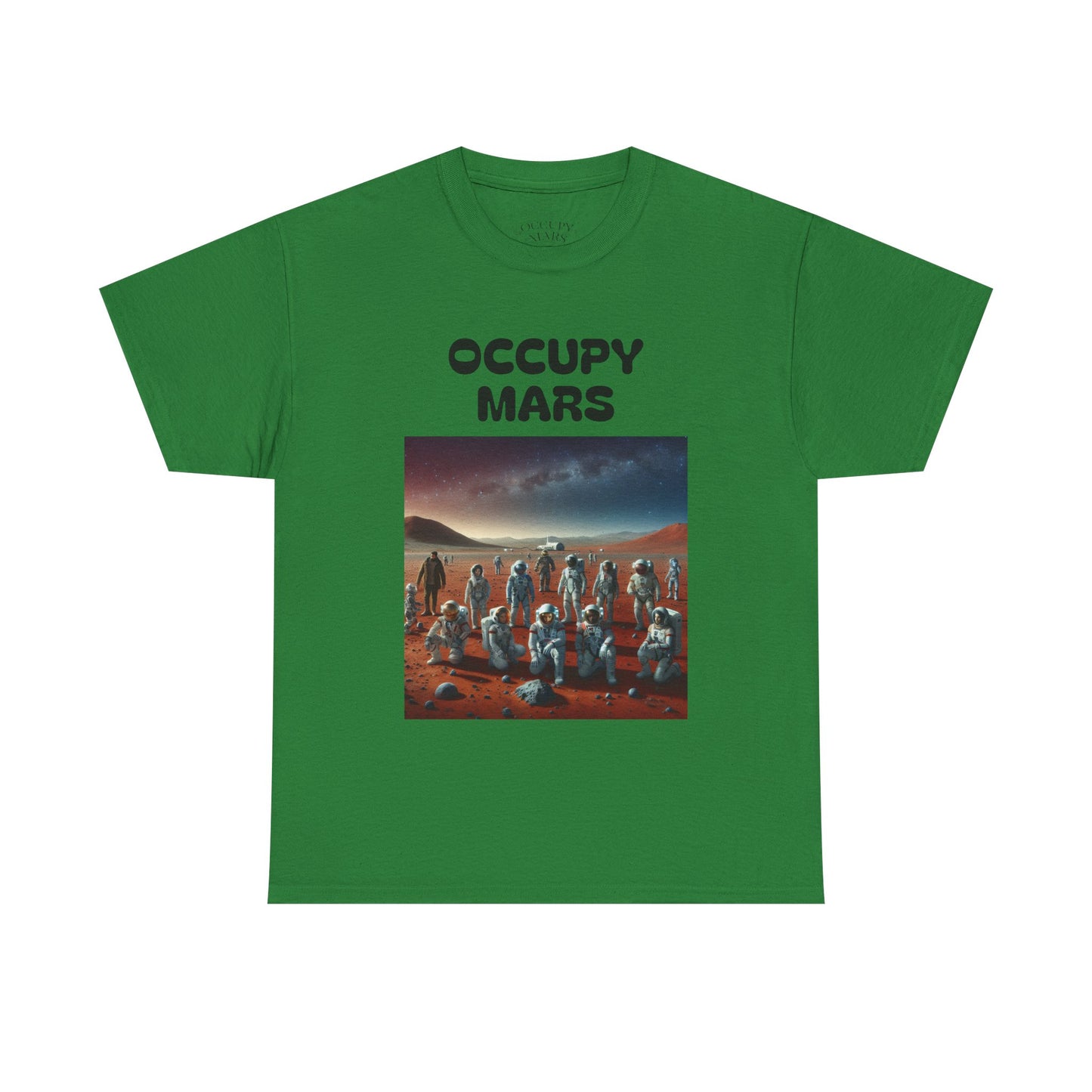 Occupy Mars Unisex Heavy Cotton Tee - Retro Sci-Fi T-Shirt, Space Theme Top, Gift for Astronomers and Space Lovers, Birthday Gift