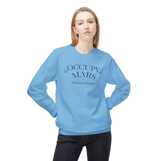 Occupy Mars Crewneck Sweatshirt | Cozy Unisex Fleece, Space-Themed Gift, Astronaut Apparel, Unique Statement Sweatshirt, Trendy Streetwear