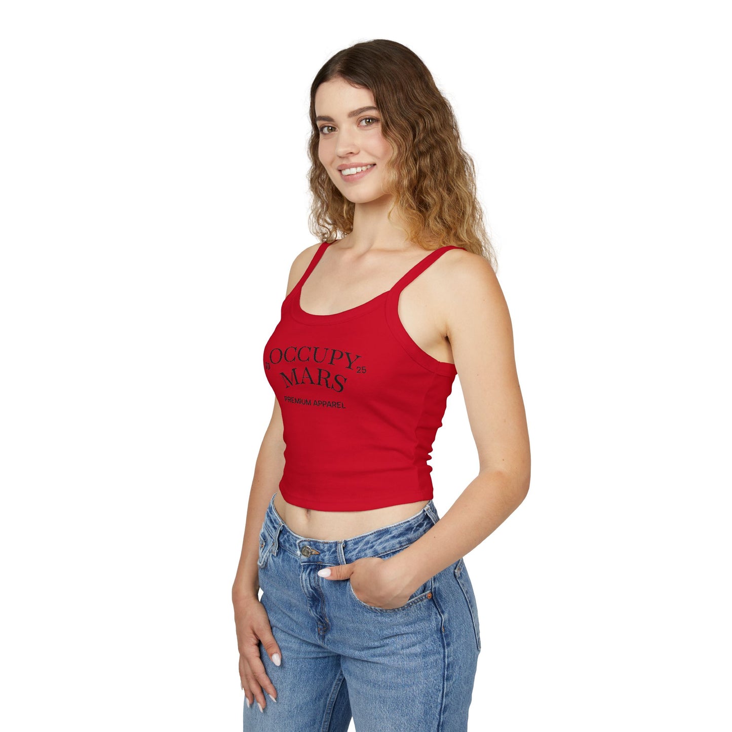 Spaghetti Strap Occupy Mars Tank Top, Trendy Crop Top, Summer Fashion, Space Lover Gift, Casual Wear, Festival Outfit