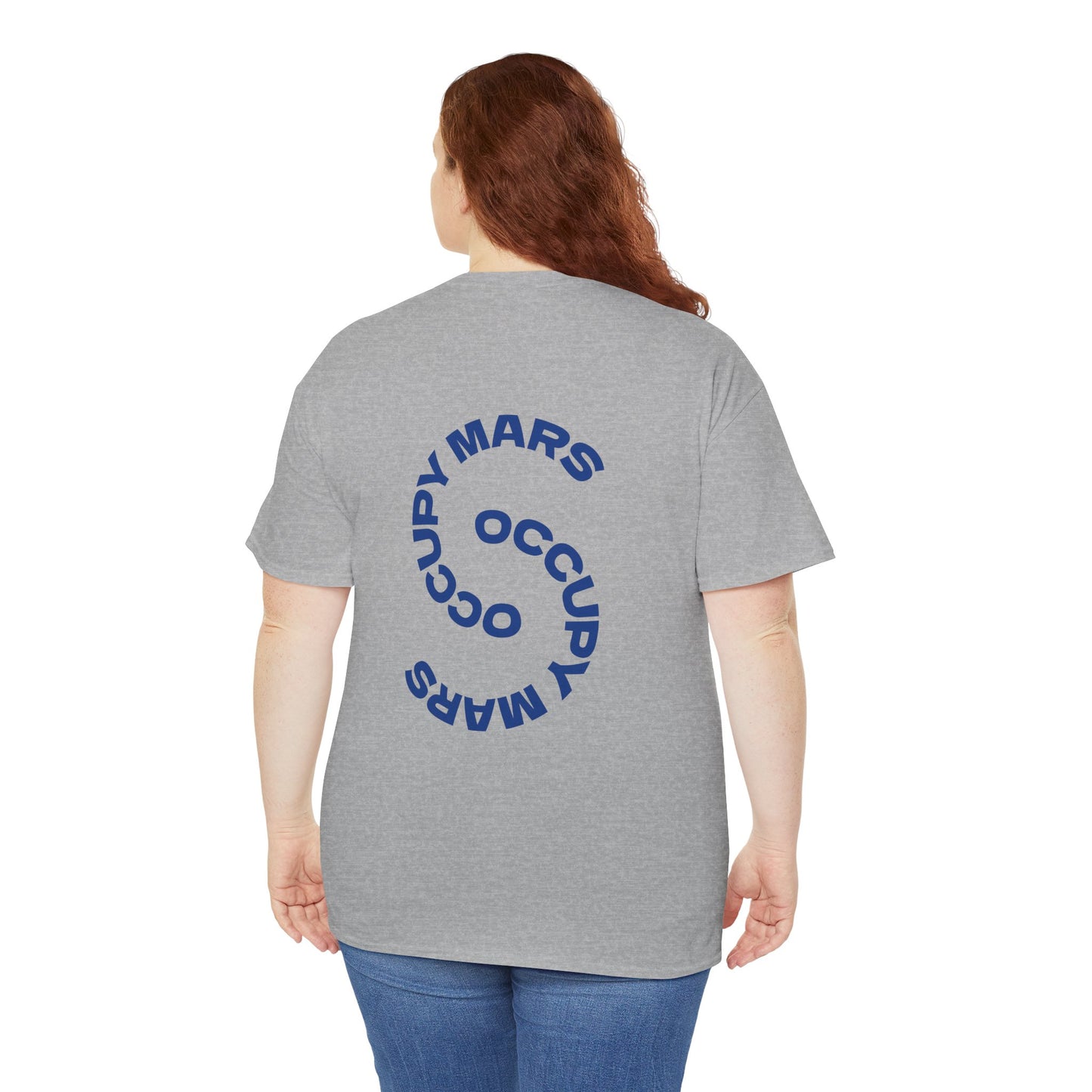 Unisex Heavy Cotton Occupy Mars Tee | Trendy Graphic Tee, Space T-Shirt, Casual Outfit, Gift for Science Lovers, Everyday Wear