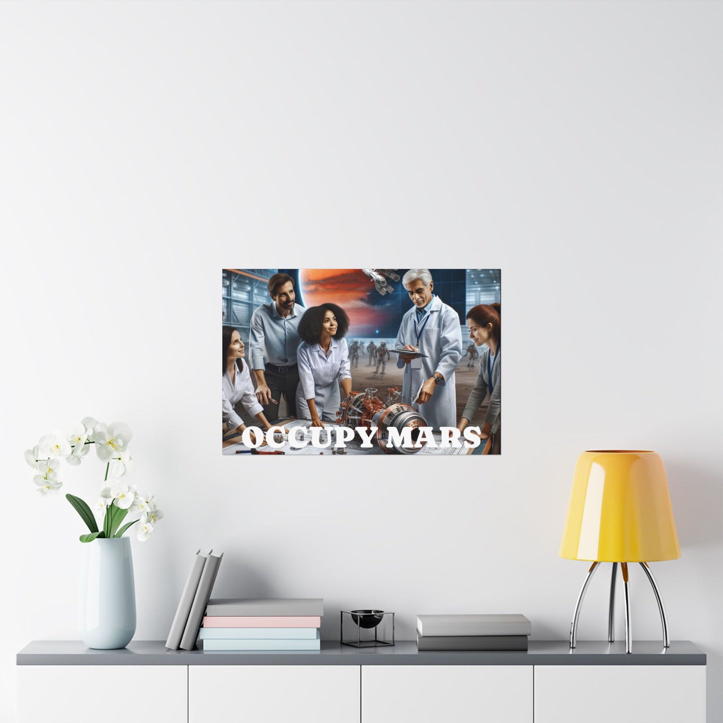 Inspirational Occupy Mars Satin Poster, Sci-Fi Artwork, Space Exploration Decor, Unique Wall Art, Gift for Astronaut Lovers