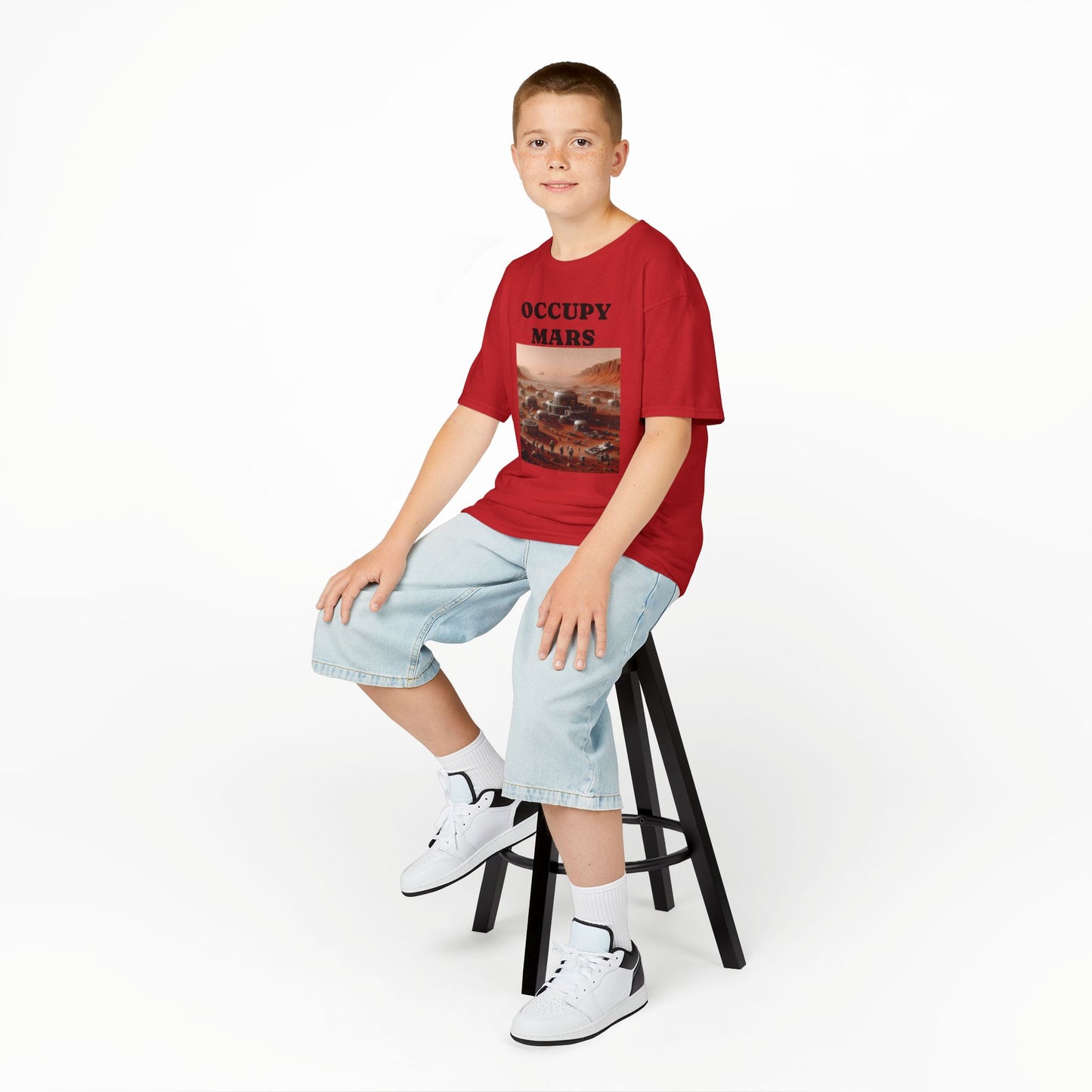 Kids' Graphic Tee - Occupy Mars | Fun Space Tee, Cute Gift for Kids, Science Lovers, Casual Wear, Birthday Gift, Educational Apparel