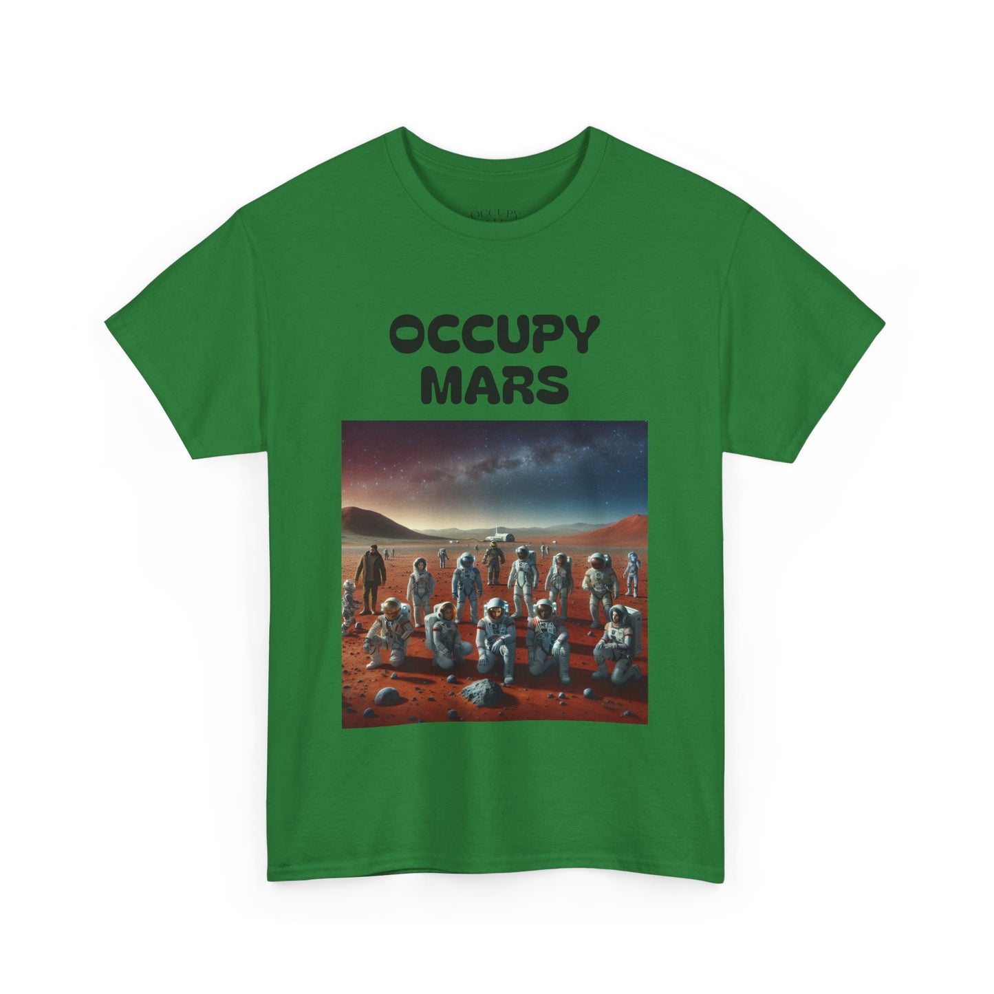Occupy Mars Unisex Heavy Cotton Tee - Retro Sci-Fi T-Shirt, Space Theme Top, Gift for Astronomers and Space Lovers, Birthday Gift