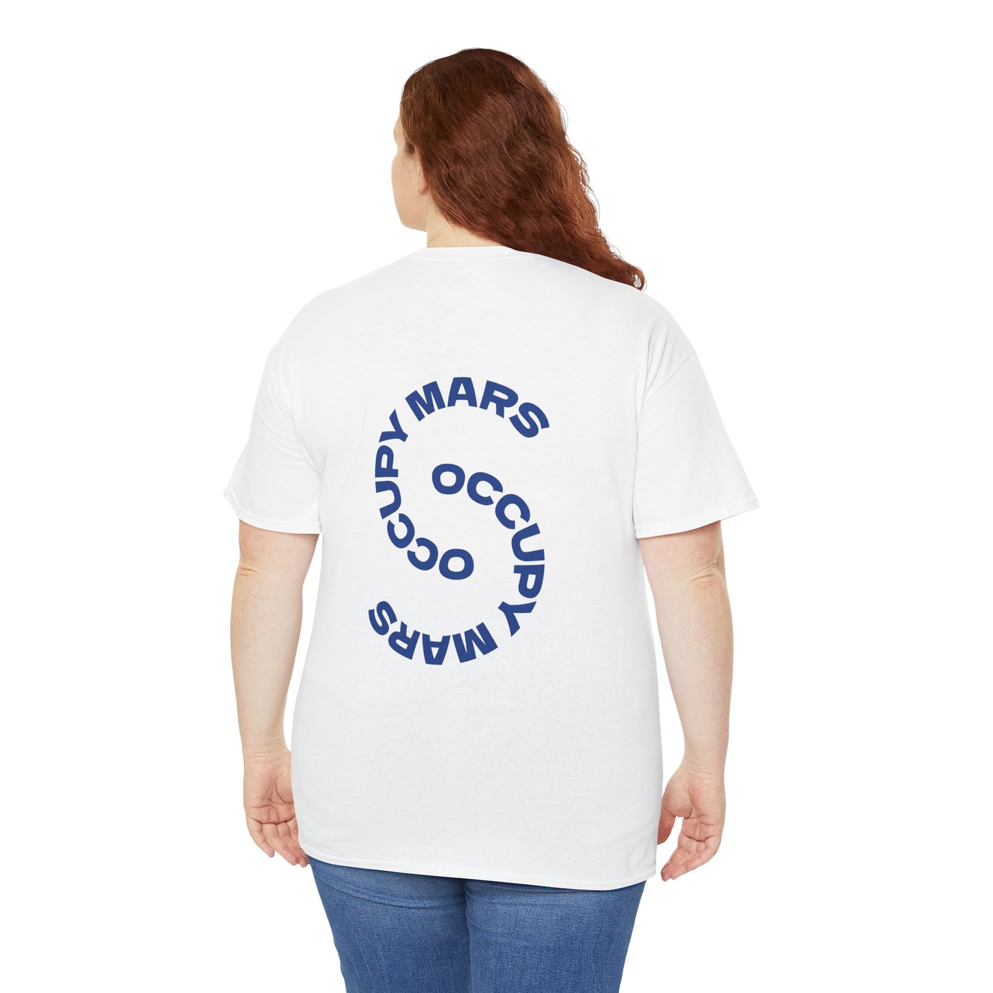 Unisex Heavy Cotton Occupy Mars Tee | Trendy Graphic Tee, Space T-Shirt, Casual Outfit, Gift for Science Lovers, Everyday Wear