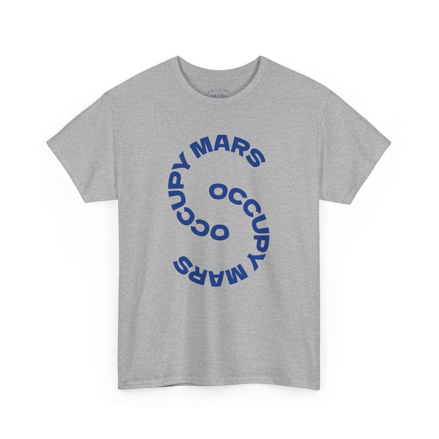 Occupy Mars Unisex Heavy Cotton Tee, Casual Statement Shirt, Gift for Space Lovers, Eco-Friendly Fashion, Fun Tee for Events