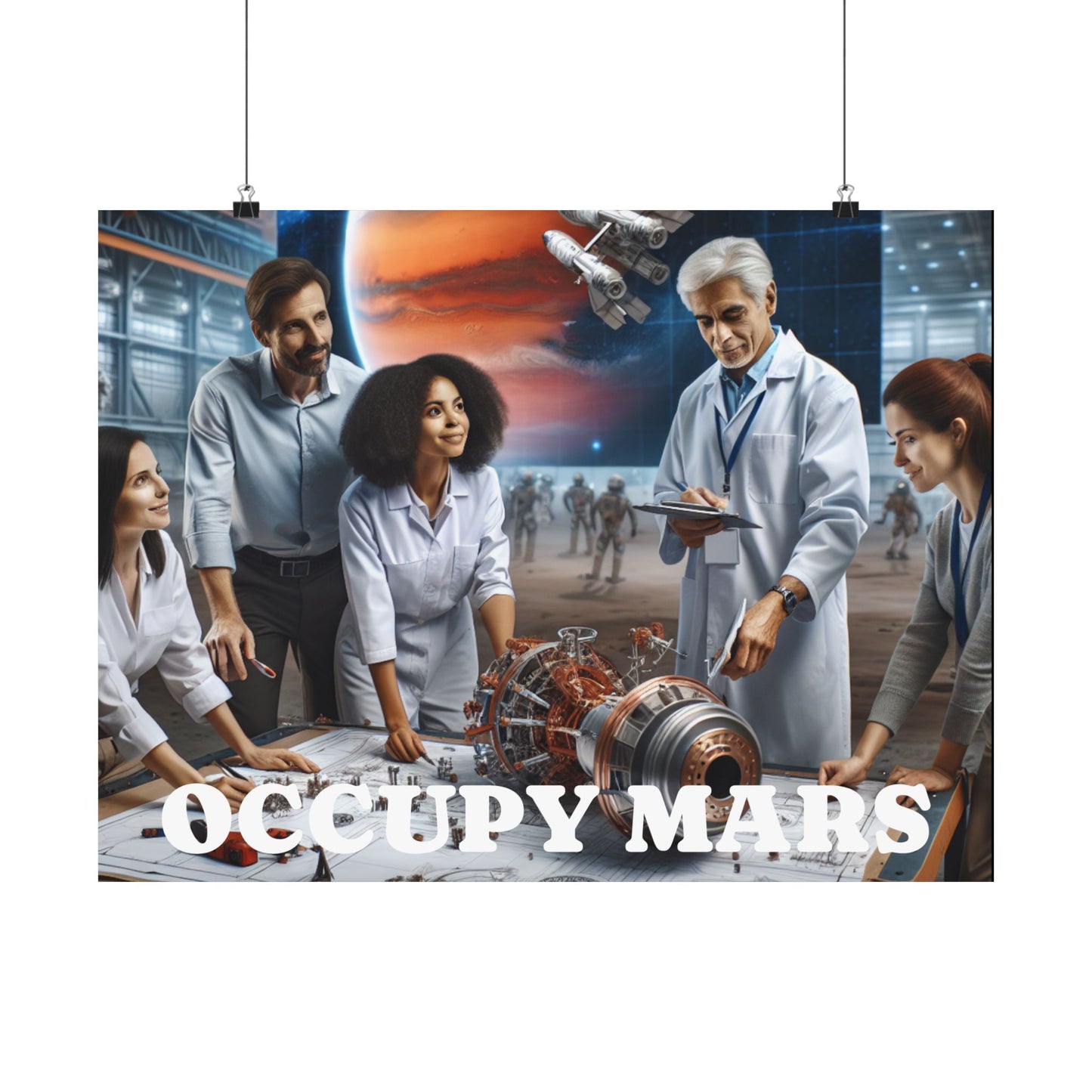 Inspirational Occupy Mars Satin Poster, Sci-Fi Artwork, Space Exploration Decor, Unique Wall Art, Gift for Astronaut Lovers