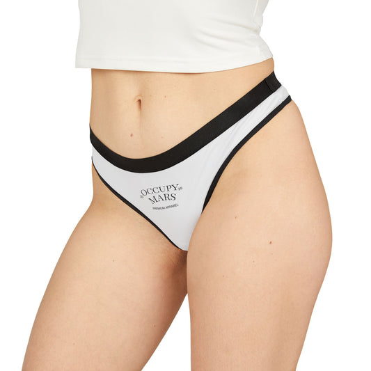 Women's Occupy Mars Thongs - Unique Lingerie Gift, Comfortable Underwear, Space-Themed Intimates, Fun and Stylish Bottoms