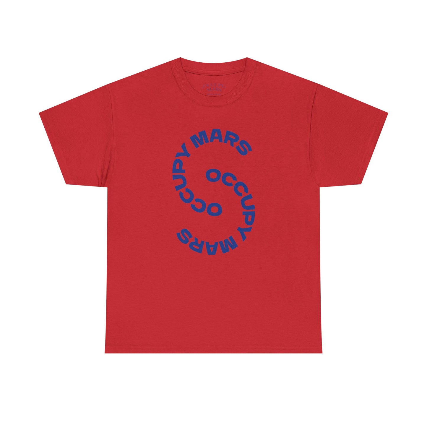 Occupy Mars Unisex Heavy Cotton Tee, Casual Statement Shirt, Gift for Space Lovers, Eco-Friendly Fashion, Fun Tee for Events