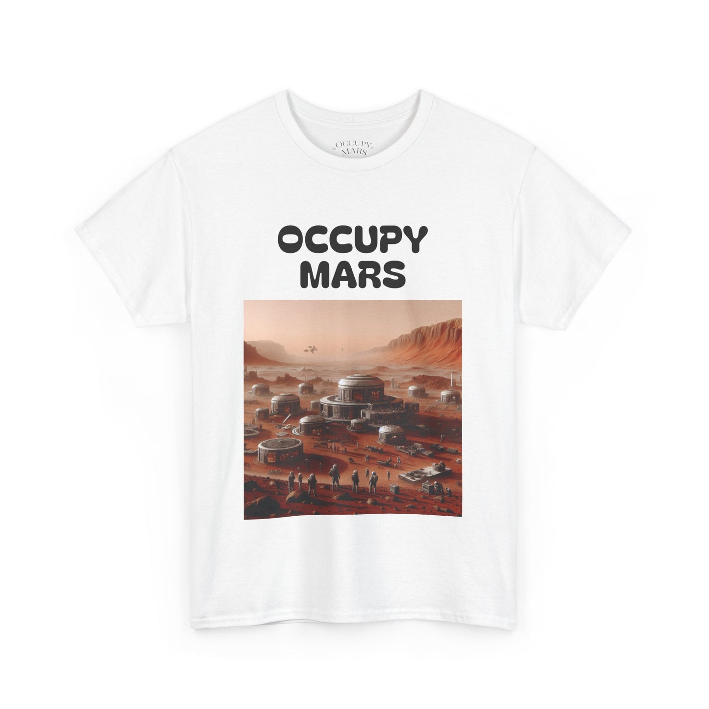 Occupy Mars Unisex Heavy Cotton Tee - Futuristic Space Shirt for Sci-Fi Lovers, Visionary Gift, Casual Wear, Trendy Apparel