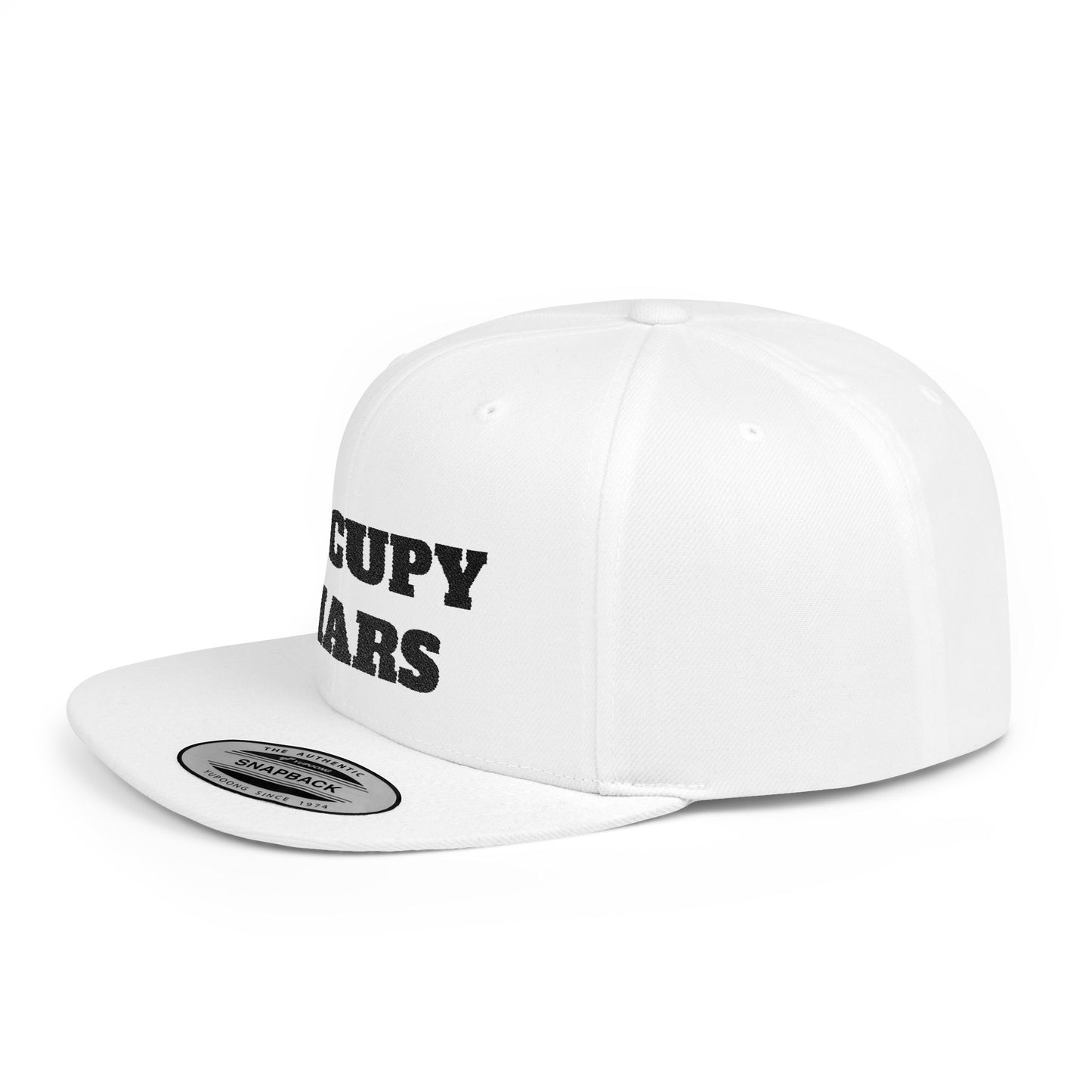 Occupy Mars Flat Bill Snapback | Space Themed Cap for Astronaut Enthusiasts, Trendy Unisex Hat, Gift for Science Lovers