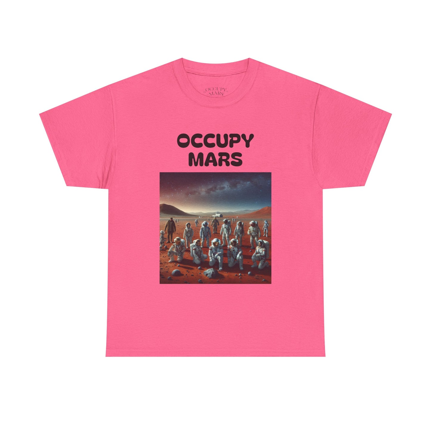 Occupy Mars Unisex Heavy Cotton Tee - Retro Sci-Fi T-Shirt, Space Theme Top, Gift for Astronomers and Space Lovers, Birthday Gift