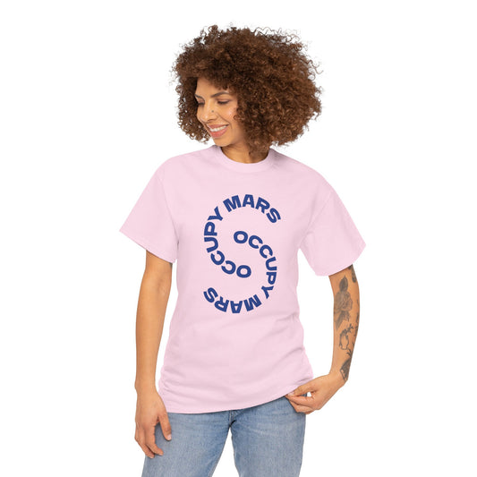 Unisex Heavy Cotton Occupy Mars Tee | Trendy Graphic Tee, Space T-Shirt, Casual Outfit, Gift for Science Lovers, Everyday Wear