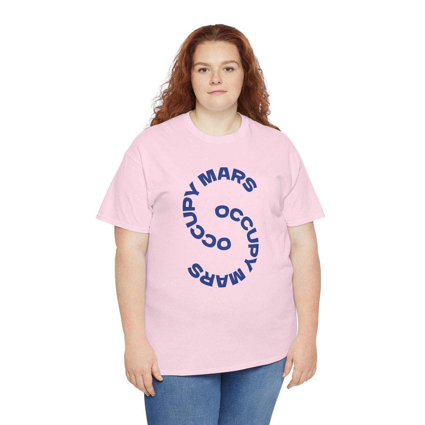 Occupy Mars Unisex Heavy Cotton Tee, Casual Statement Shirt, Gift for Space Lovers, Eco-Friendly Fashion, Fun Tee for Events