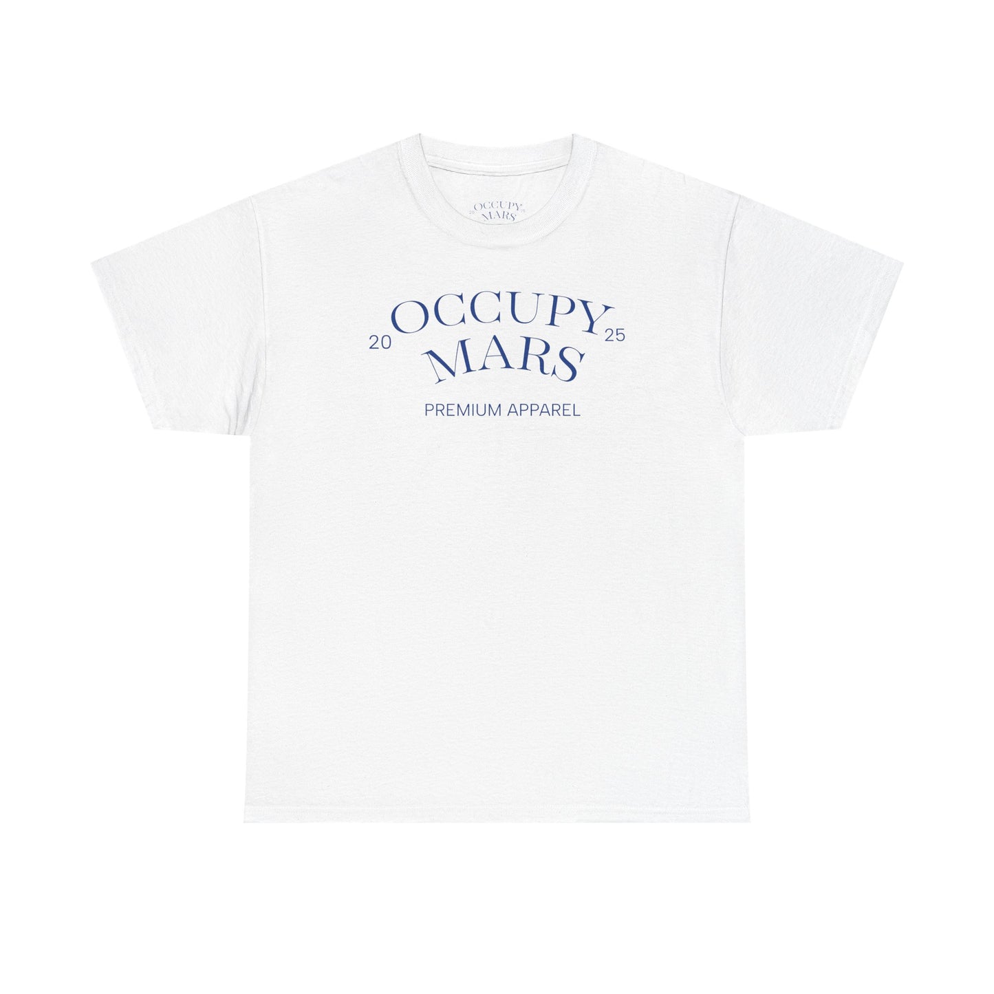 Unisex Occupy Mars Tee, Space Lover Gift, Blue Font, Trendy Cotton T-Shirt, Casual Wear, Unique Graphic Tee