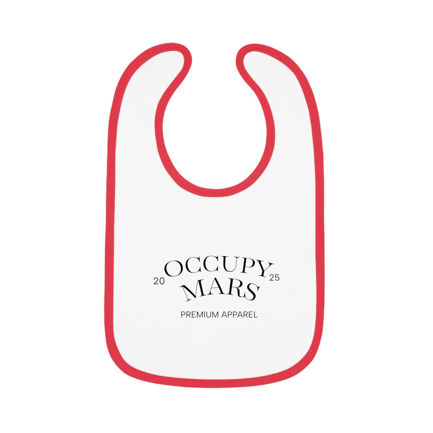 Baby Space-Themed OCCUPY MARS Apparel Bib, Cute Bib for Infants, Gift for New Parents, Unique Baby Shower Gift, Stylish Feeding Bib