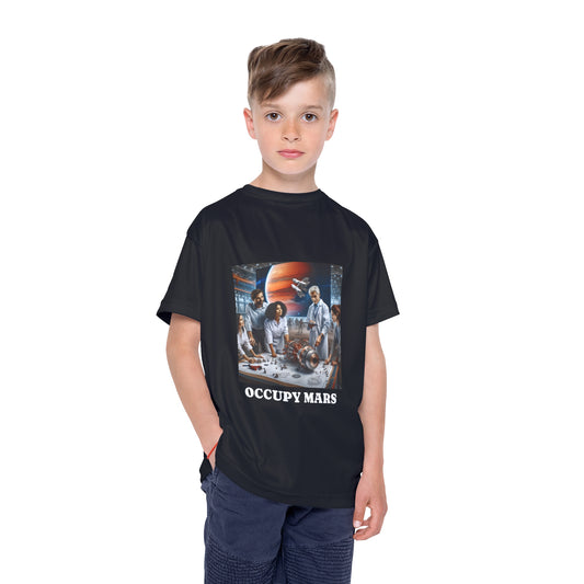 Kids Occupy Mars Sports Jersey -  Graphic Tee for Young Explorers, Space-Themed Gift, Birthday Present, Science Enthusiasts, Playful & Fun