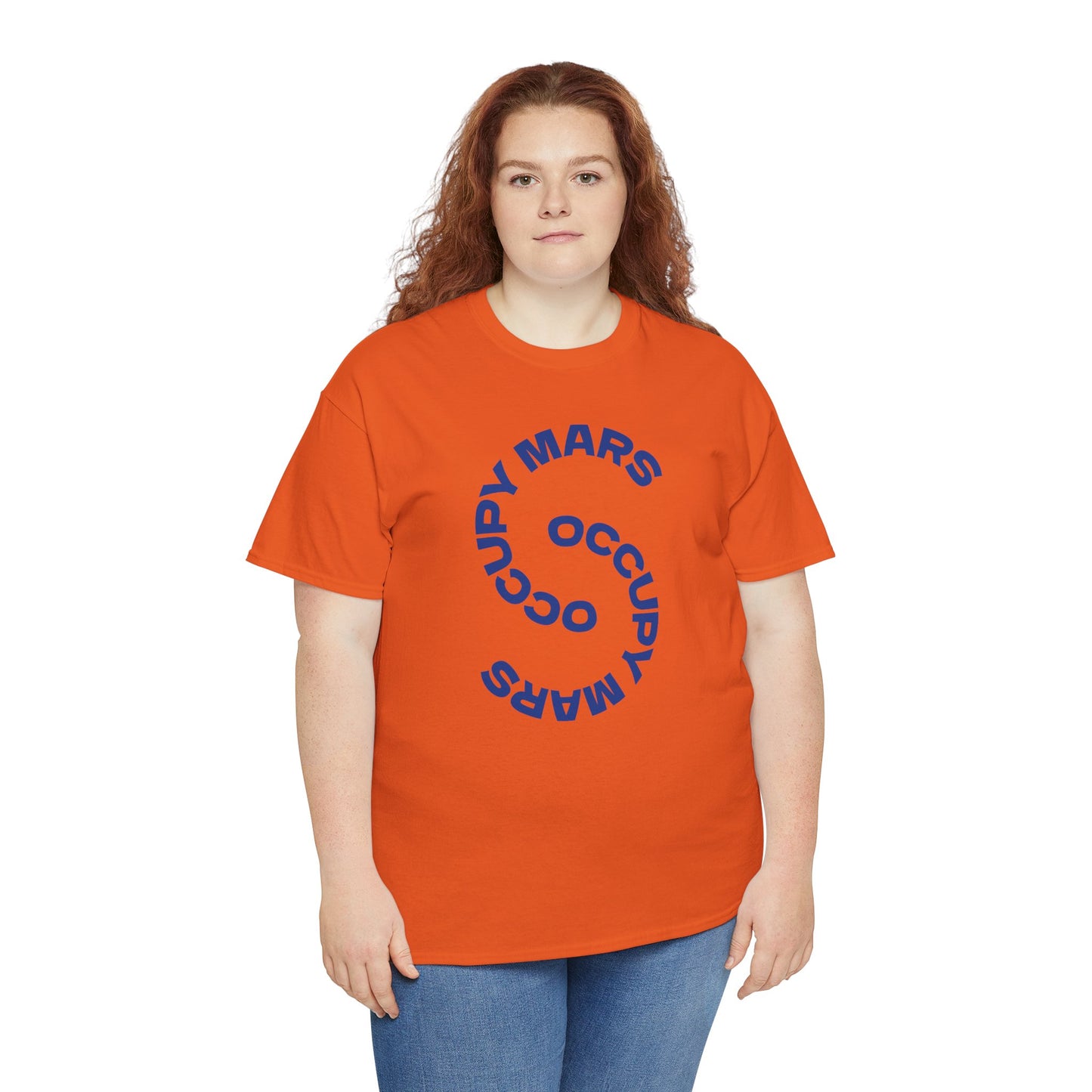 Unisex Heavy Cotton Occupy Mars Tee | Trendy Graphic Tee, Space T-Shirt, Casual Outfit, Gift for Science Lovers, Everyday Wear