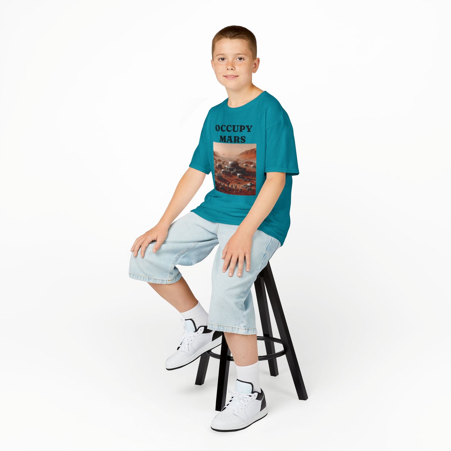 Kids' Graphic Tee - Occupy Mars | Fun Space Tee, Cute Gift for Kids, Science Lovers, Casual Wear, Birthday Gift, Educational Apparel