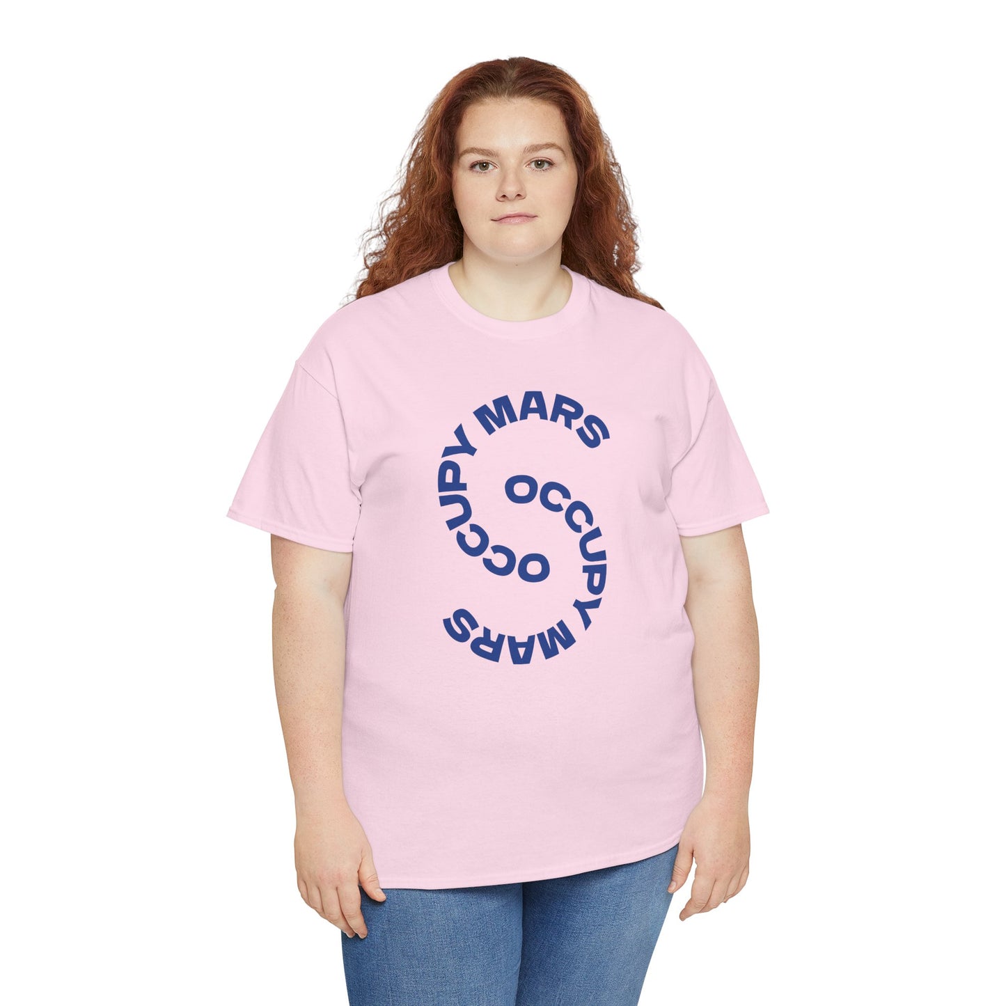 Unisex Heavy Cotton Occupy Mars Tee | Trendy Graphic Tee, Space T-Shirt, Casual Outfit, Gift for Science Lovers, Everyday Wear