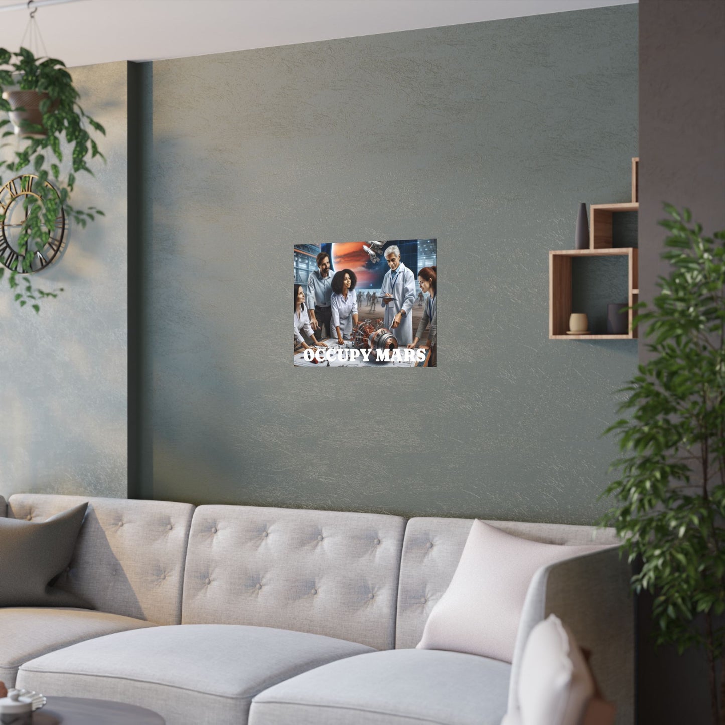 Inspirational Occupy Mars Satin Poster, Sci-Fi Artwork, Space Exploration Decor, Unique Wall Art, Gift for Astronaut Lovers